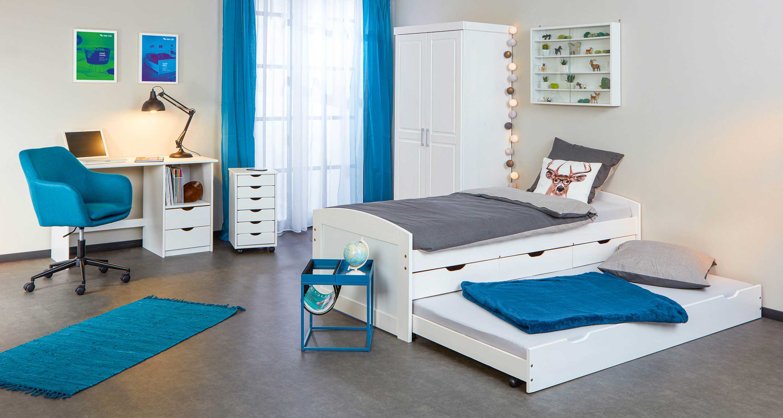 Table d'appoint Nubis 35x35 - bleu/noir - Image 7