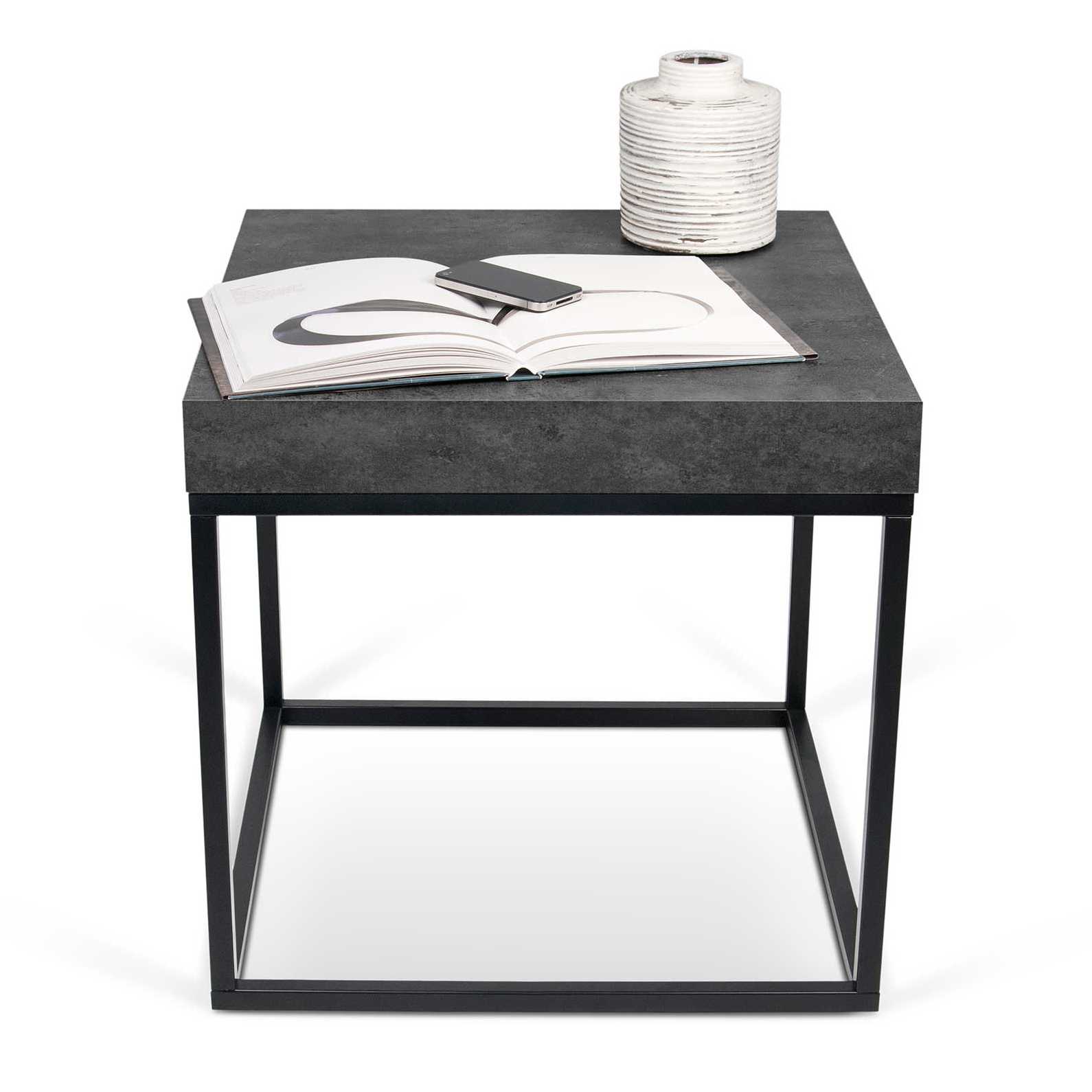 Table d'appoint Petra 55x55 industriel - béton/noir - Image 12