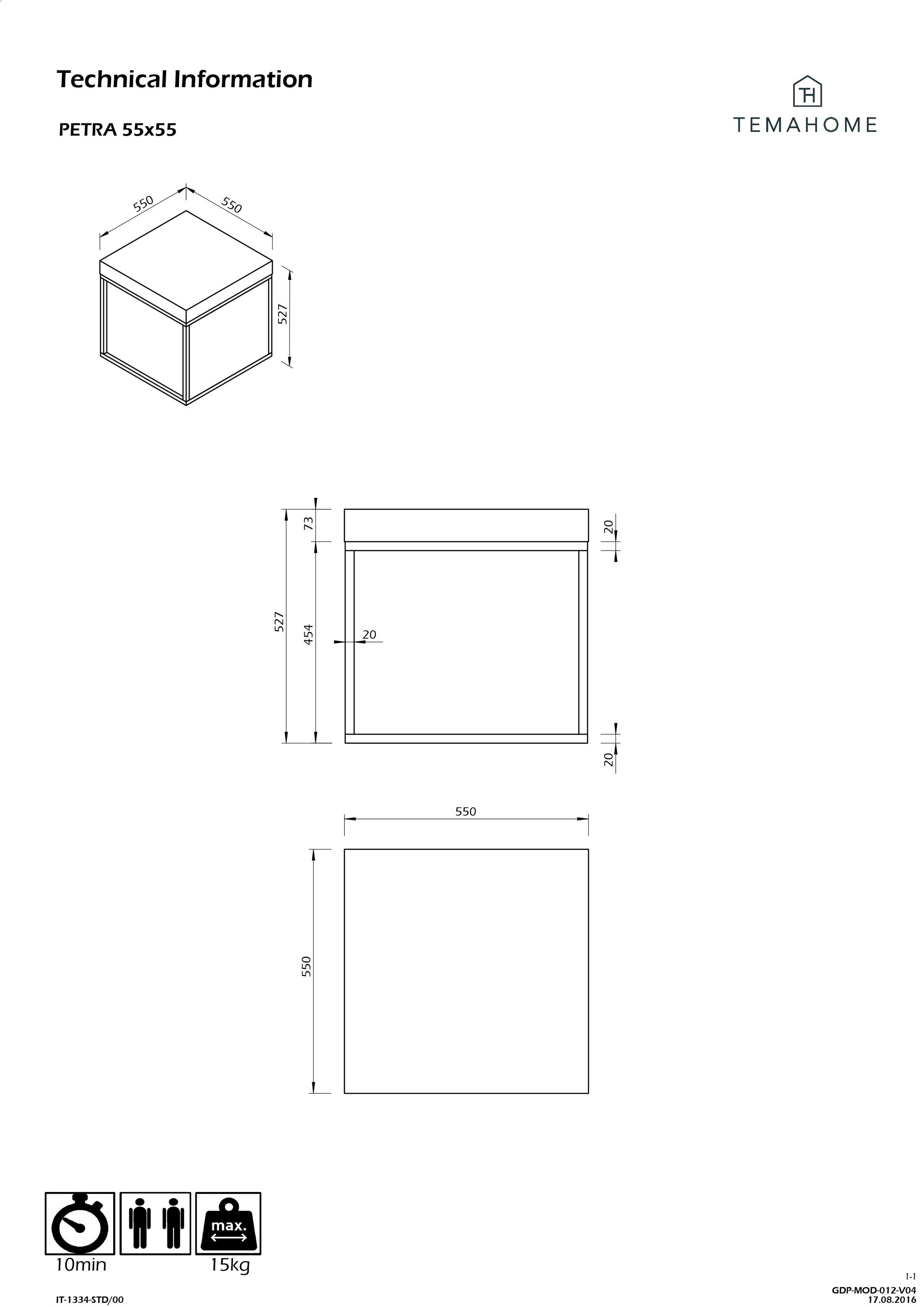 Table d'appoint Petra 55x55 industriel - béton/noir - Image 3