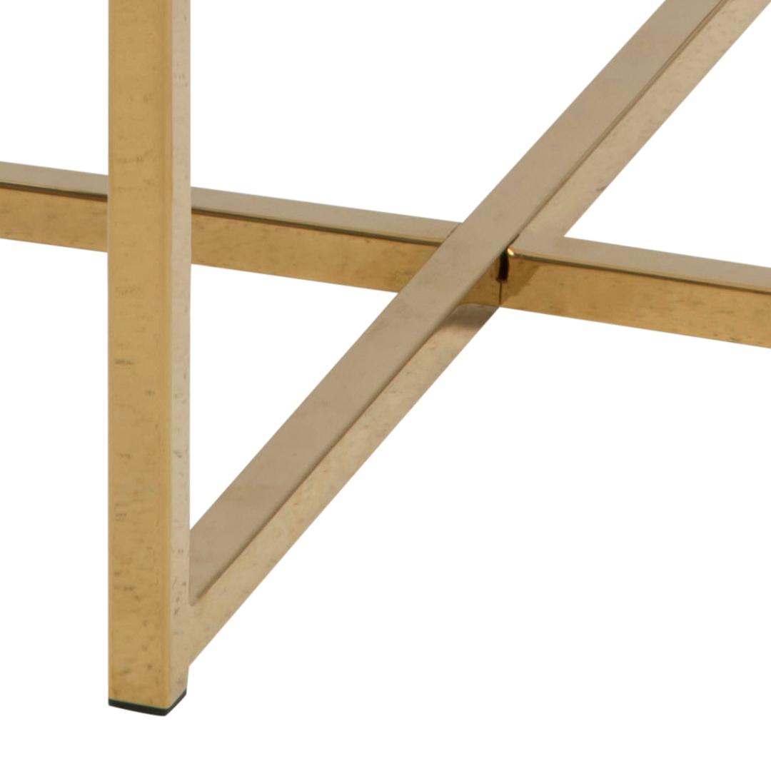 Table d'appoint ronde Anika ø50cm - marbre blanc/ doré - Image 2