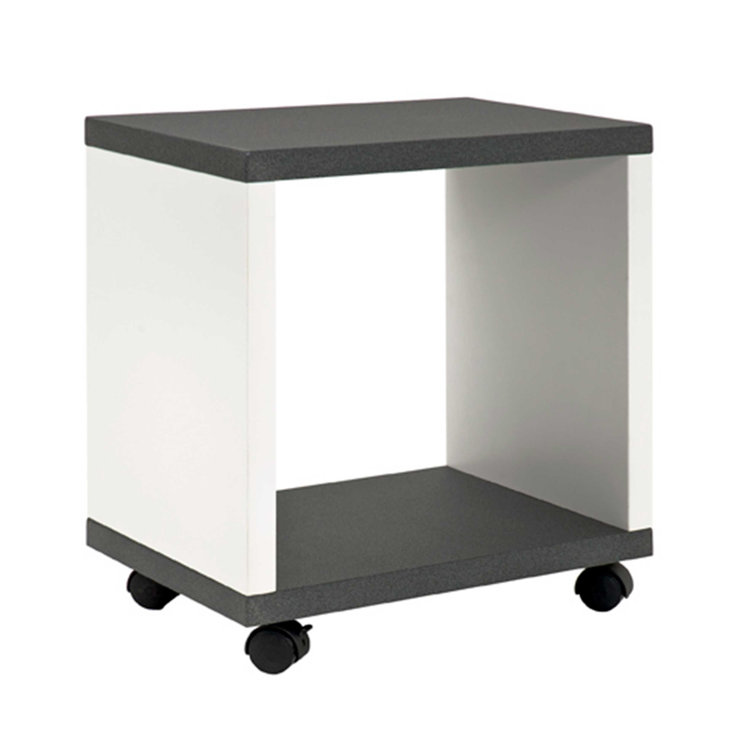Table d'appoint sur roulettes Zolan 43x30cm - blanc/noir - Image 3