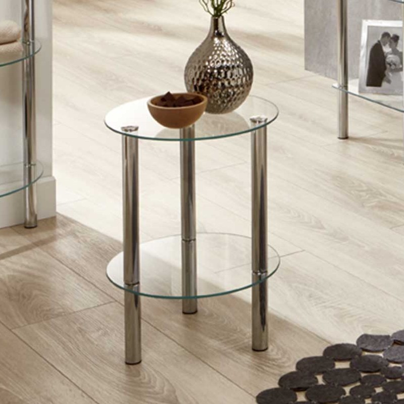 Table d'appoint Heiko - verre/chrome