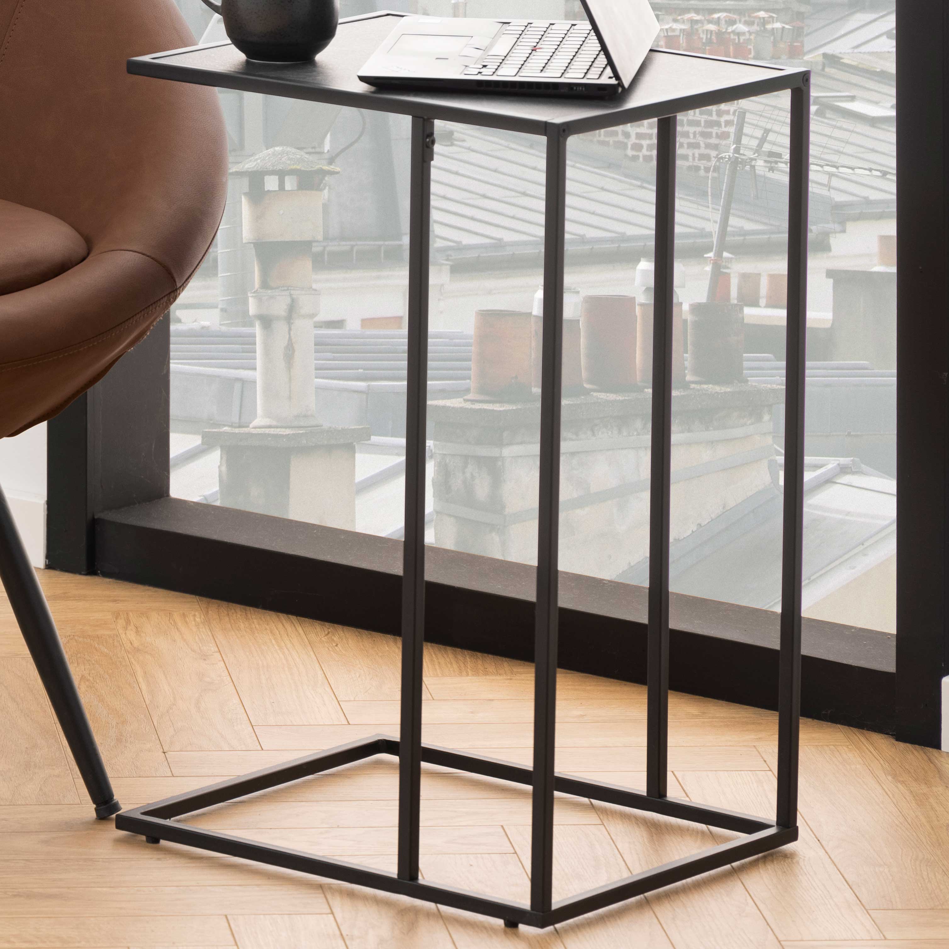 Table d'appoint Infinity 43x35 cm - marbre noir