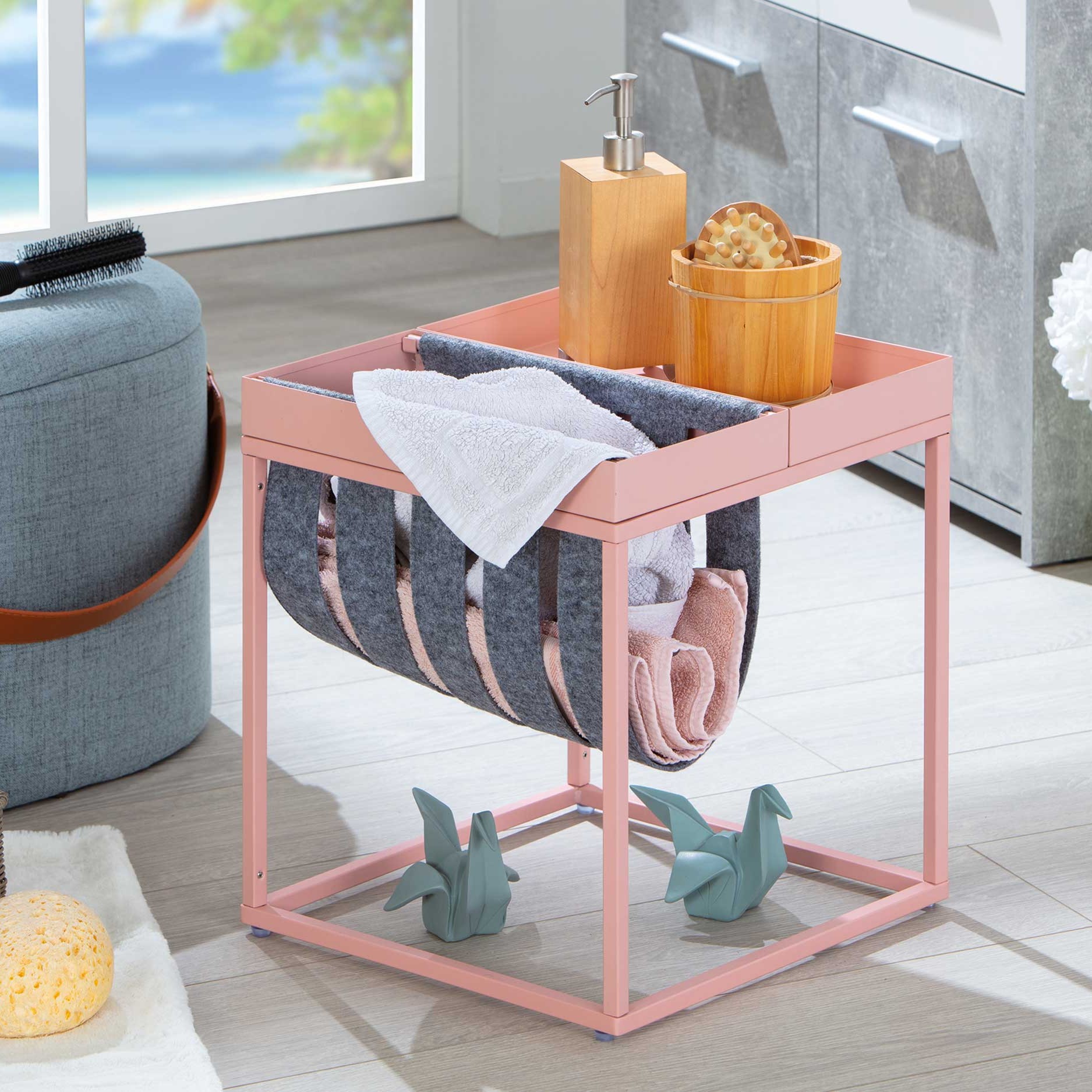 Table d'appoint Nubis 35x35 - rose/gris