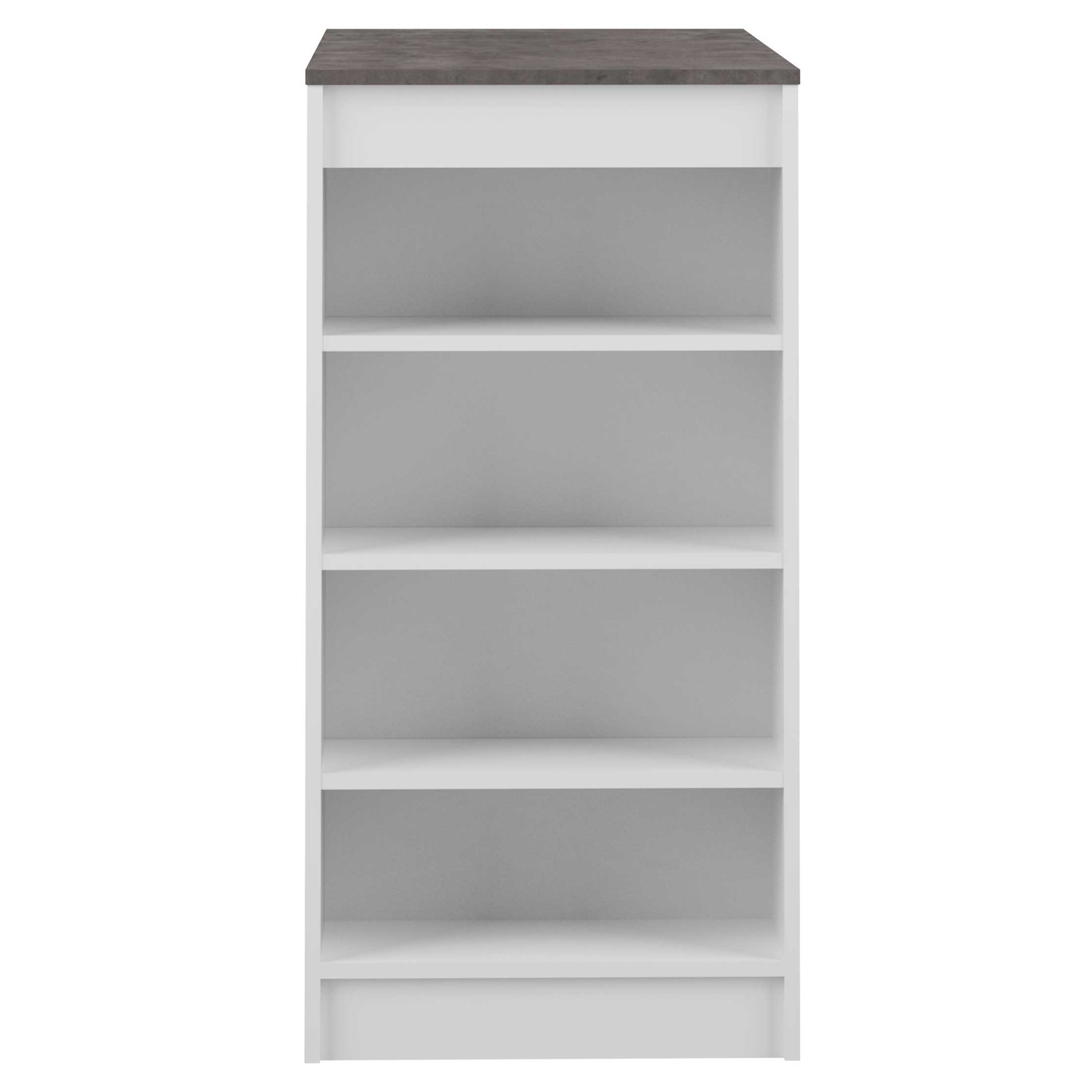 Table de bar Aravis 115x50 avec rangement - blanc/béton - Image 5