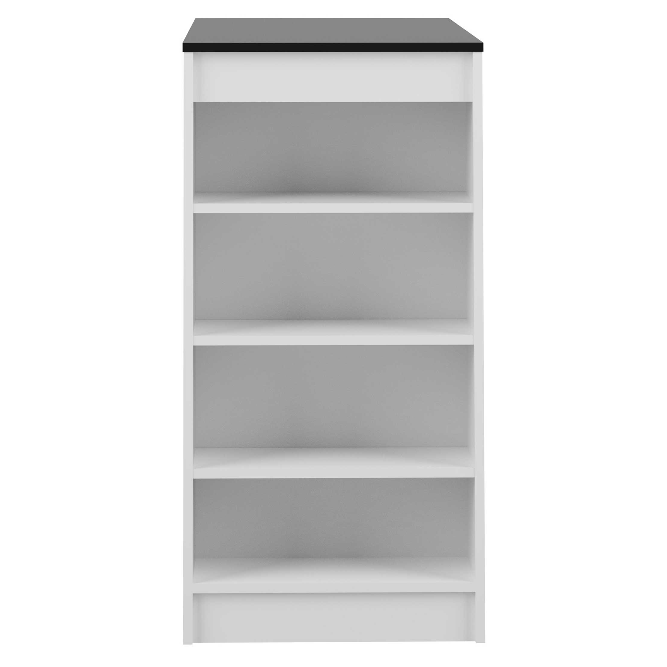 Table de bar Aravis 115x50 avec rangement - blanc/noir - Image 3