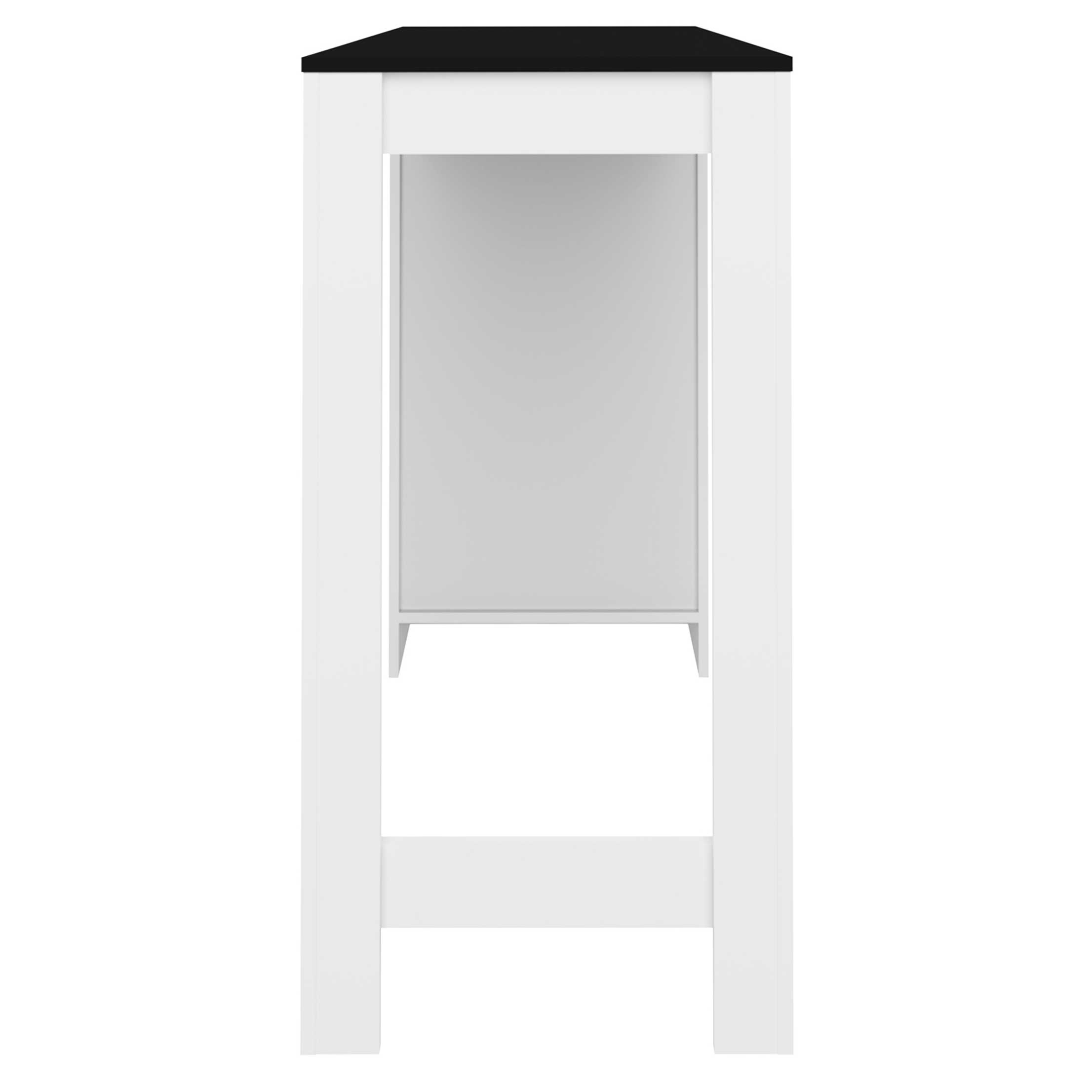 Table de bar Aravis 115x50 avec rangement - blanc/noir - Image 5