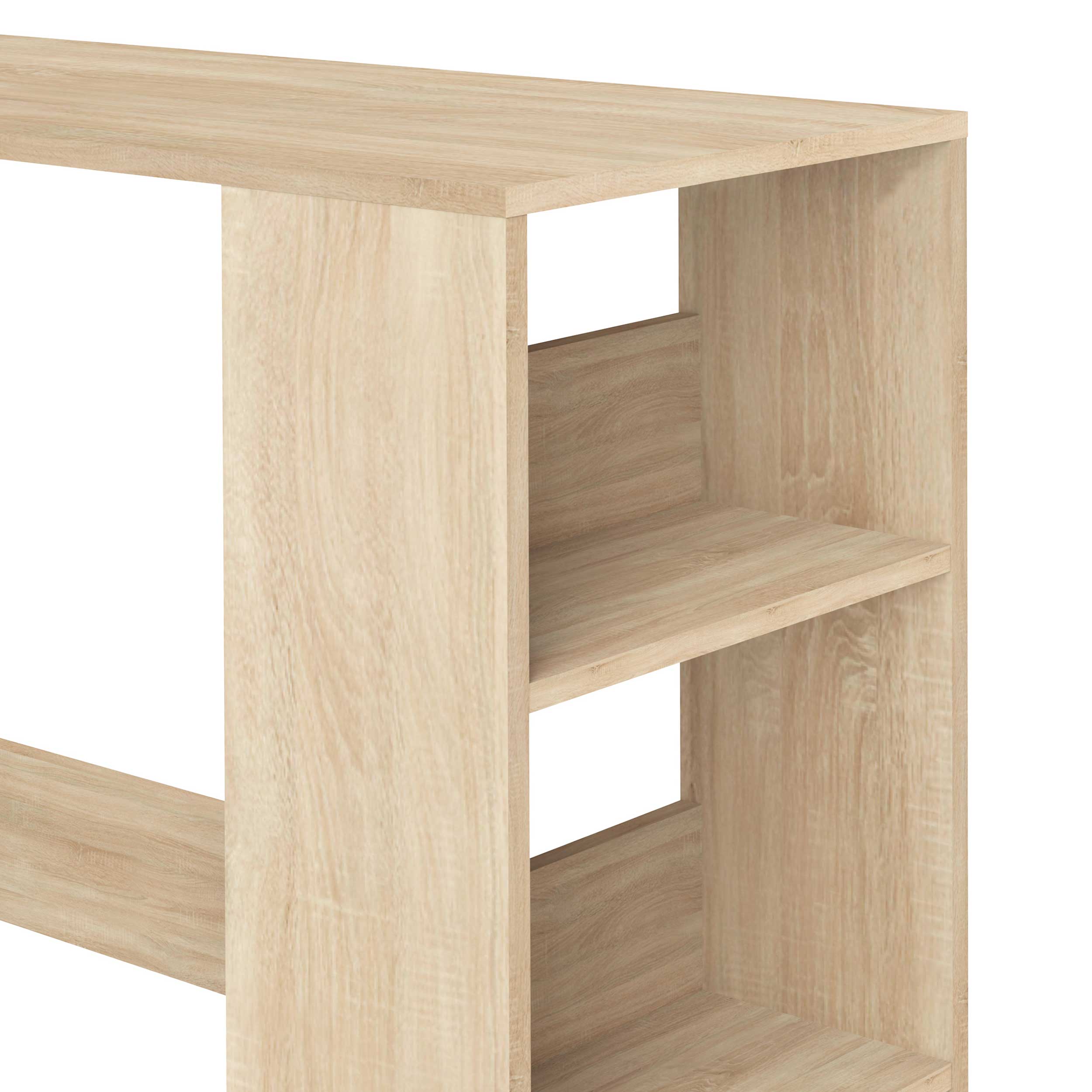 Table de bar Carnilla 94x40 avec rangement - chêne - Image 3