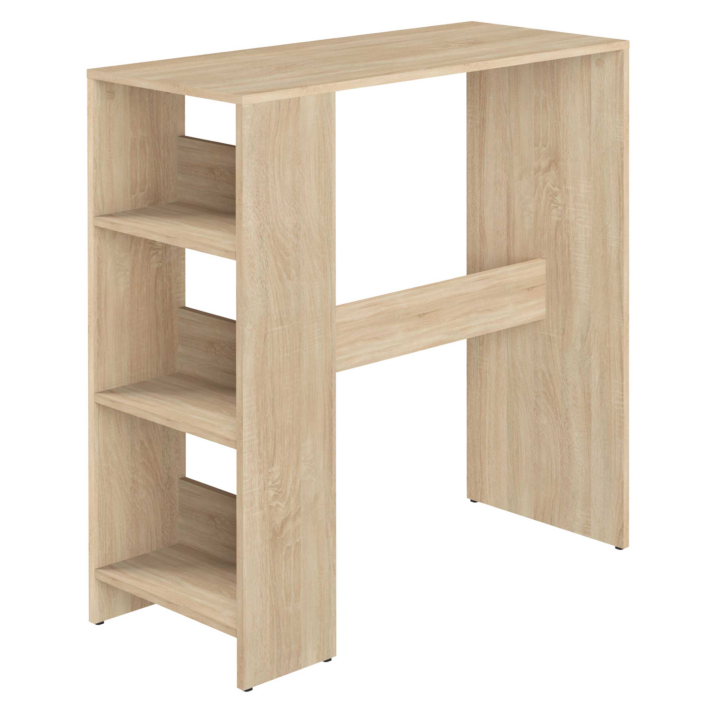 Table de bar Carnilla 94x40 avec rangement - chêne - Image 9