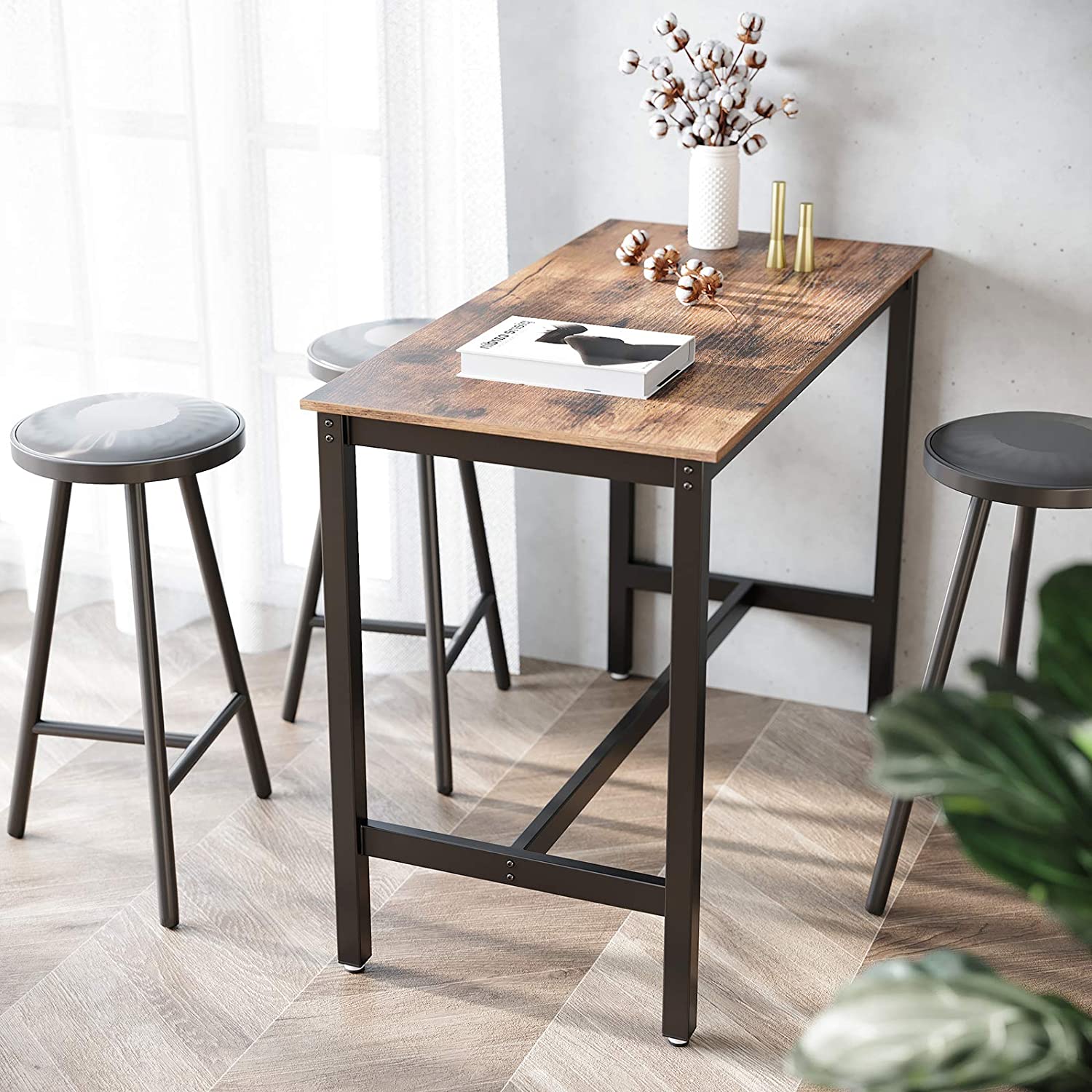 Table de bar Isolde 120x60 industriel - brun/noir - Image 4