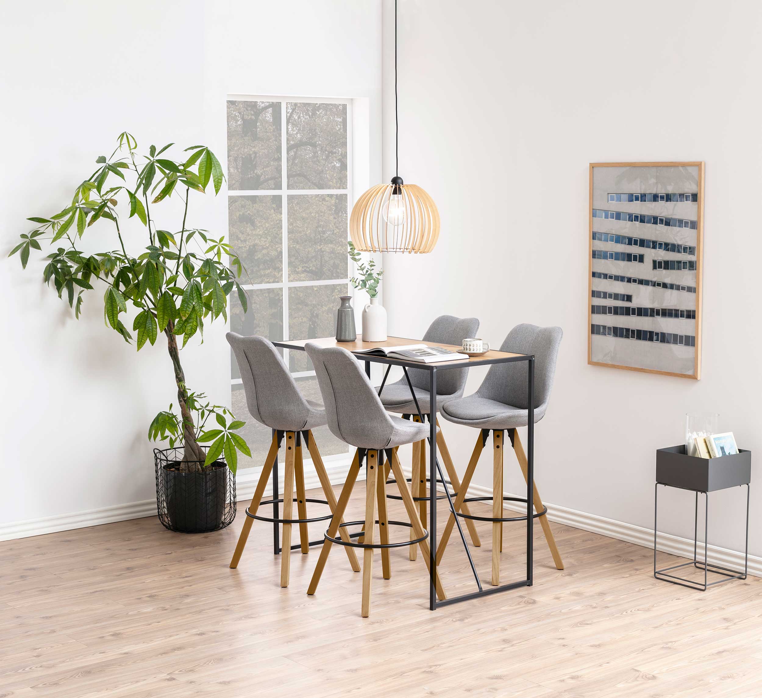 Table de bar Seaford - chêne sauvage/noir - Image 7