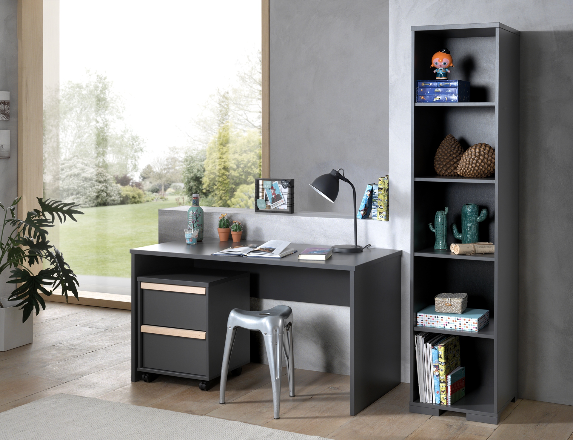 Table de bureau London 140cm - anthracite - Image 4