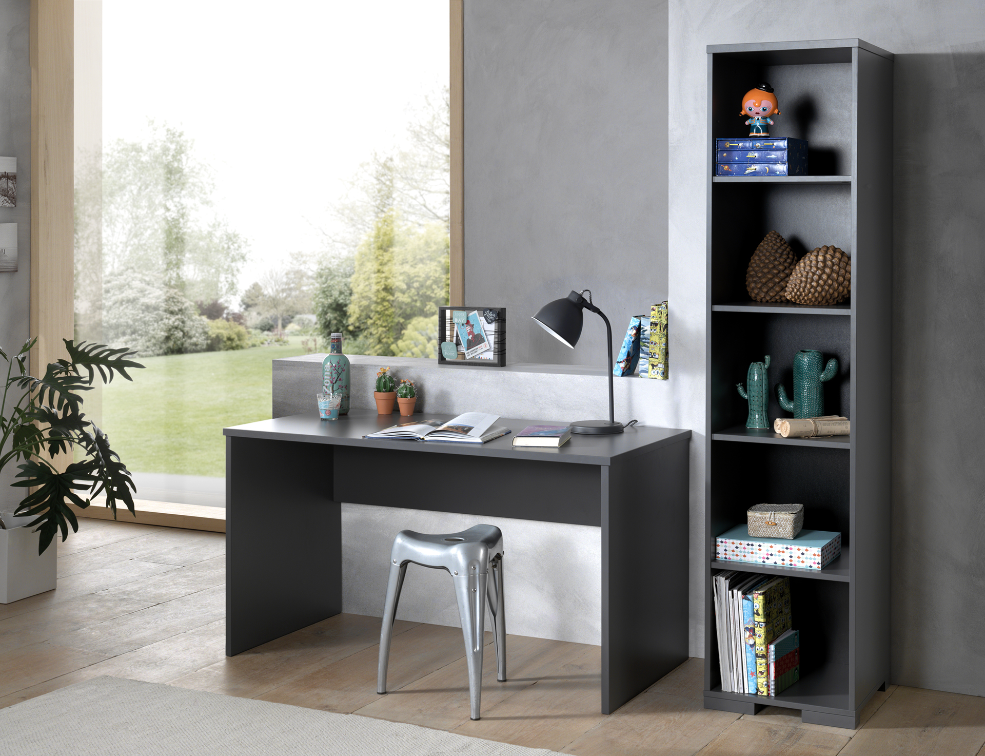 Table de bureau London 140cm - anthracite - Image 6
