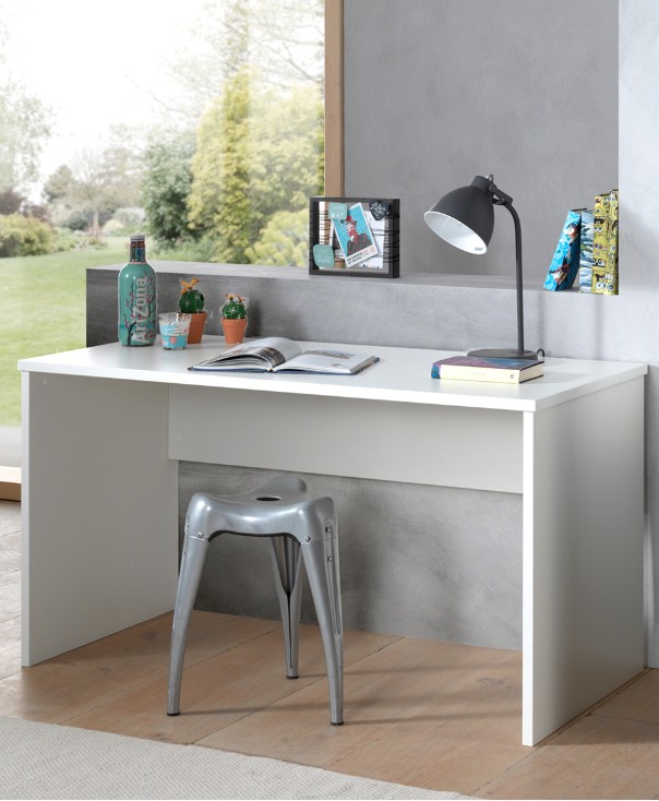 Table de bureau London 140cm - blanc - Image 4