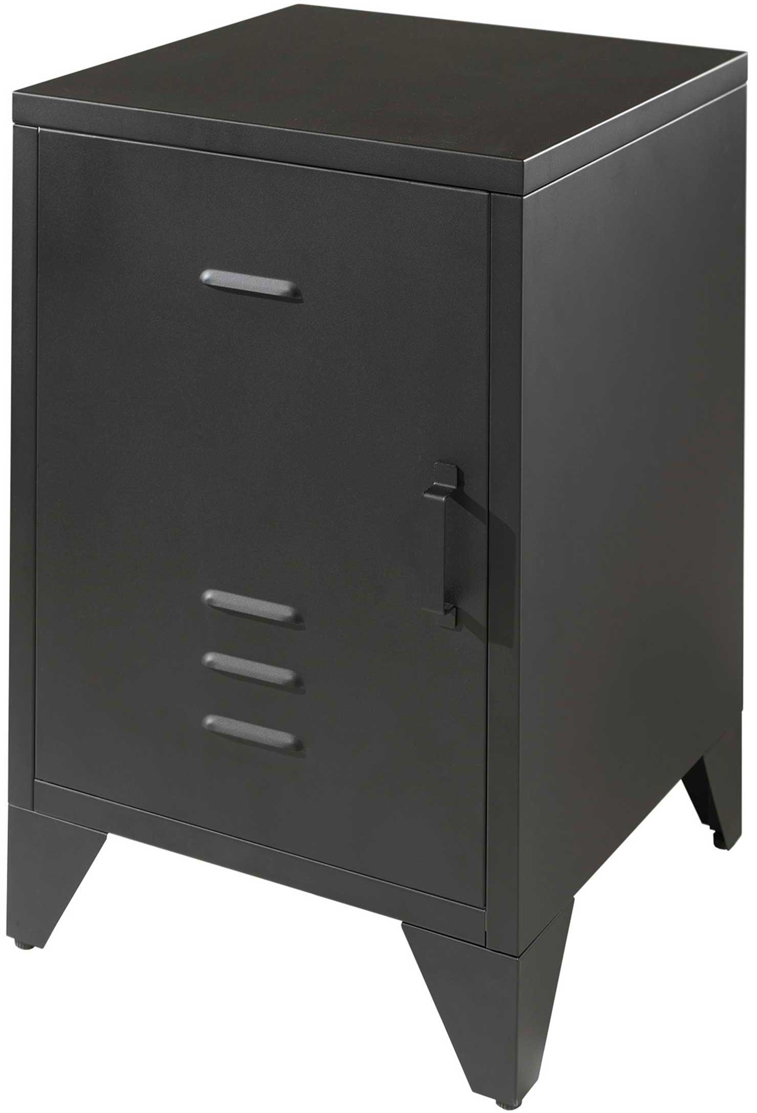 Table de chevet Bronxx Locker en métal  40x60 - noir mat - Image 4