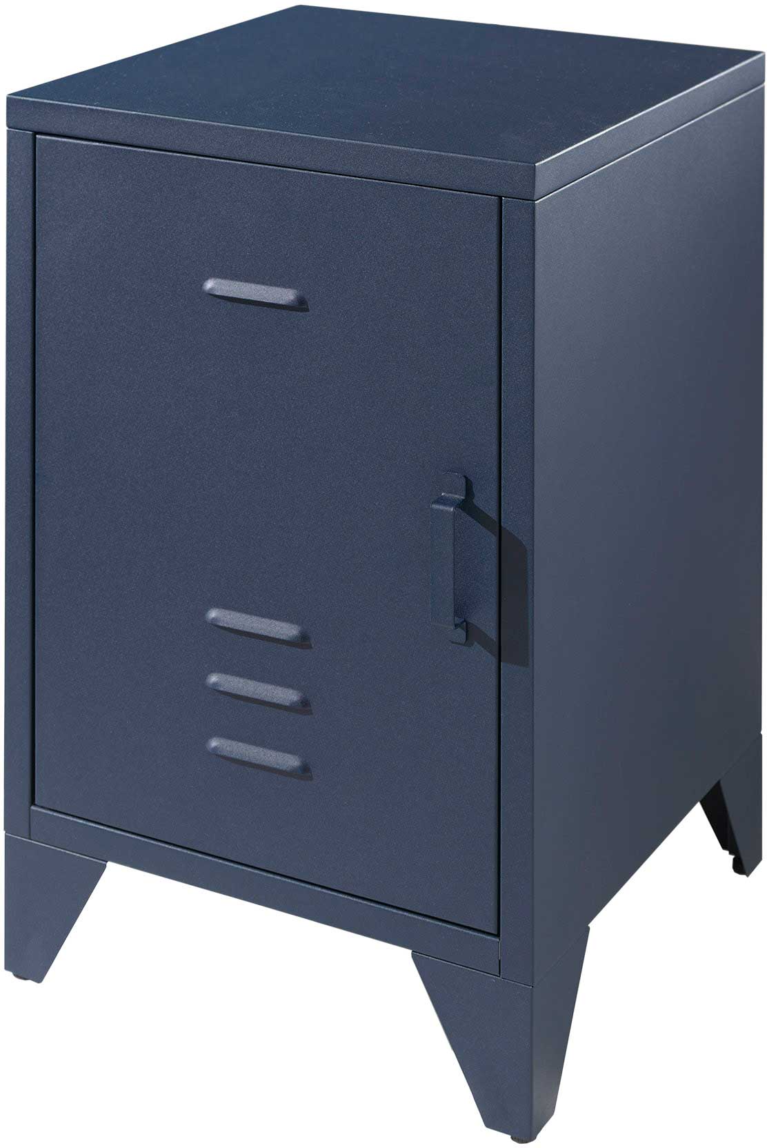 Table de chevet Bronxx Locker en métal - bleu denim mat - Image 5