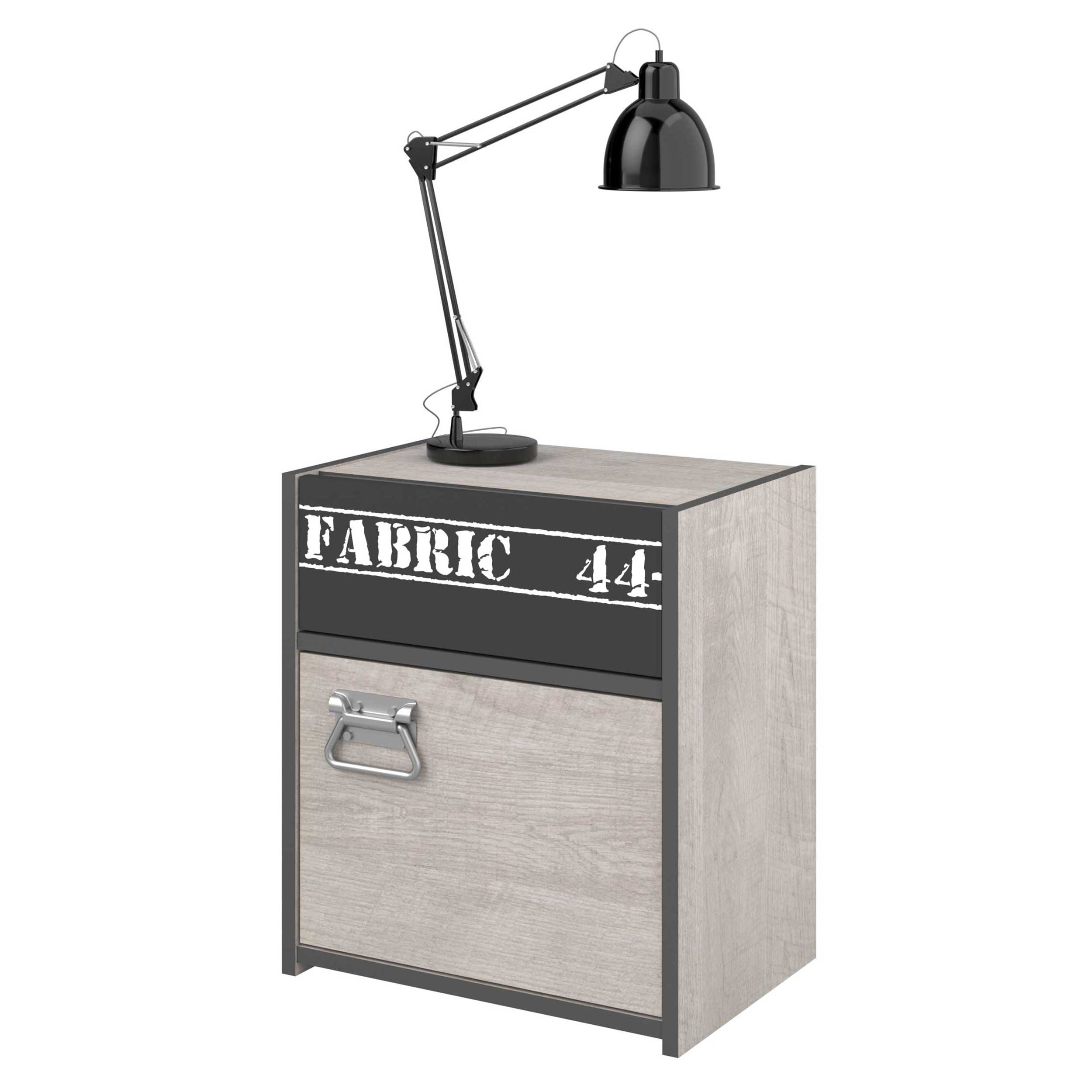 Table de chevet Fabien industriel - beige/gris - Image 4