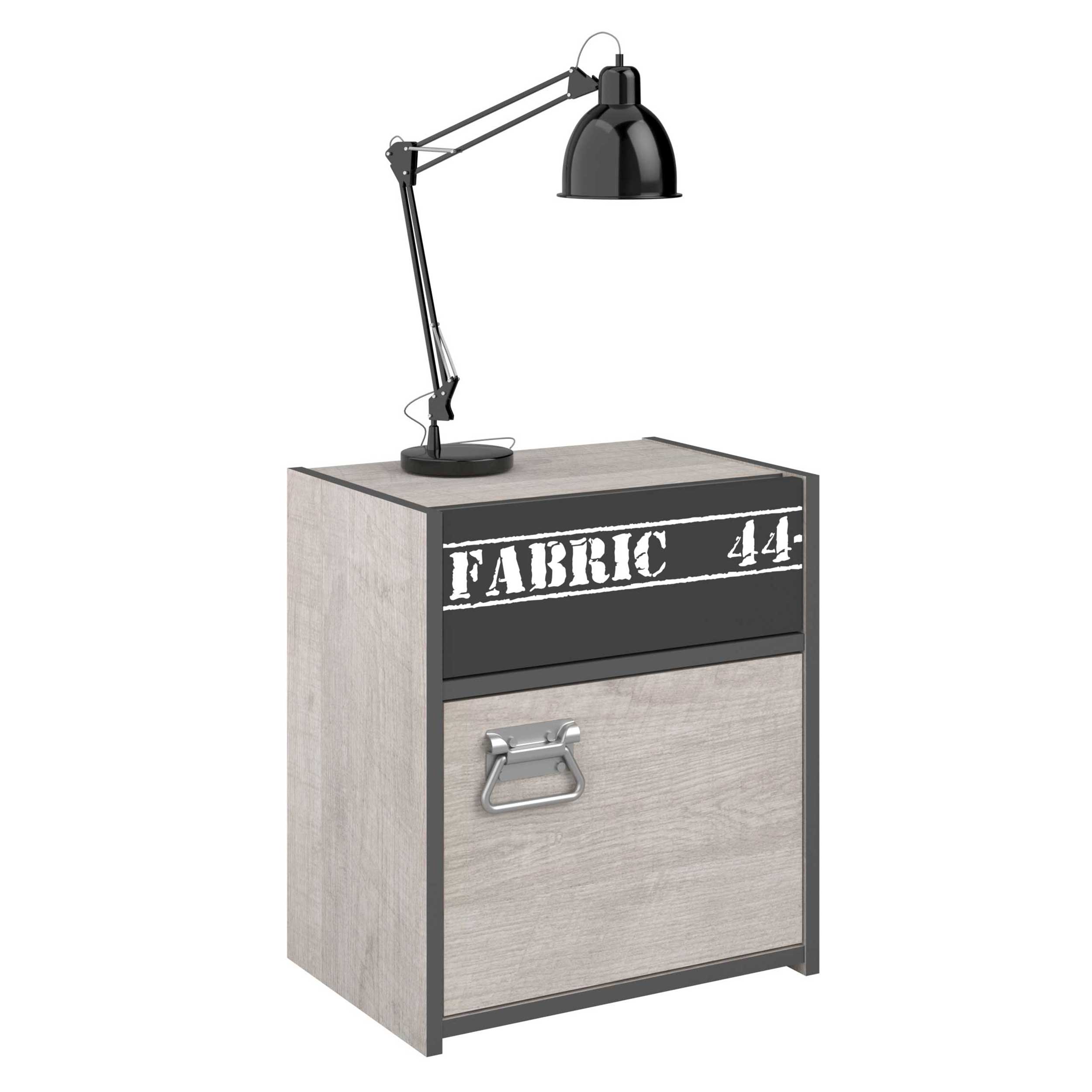 Table de chevet Fabien industriel - beige/gris - Image 5