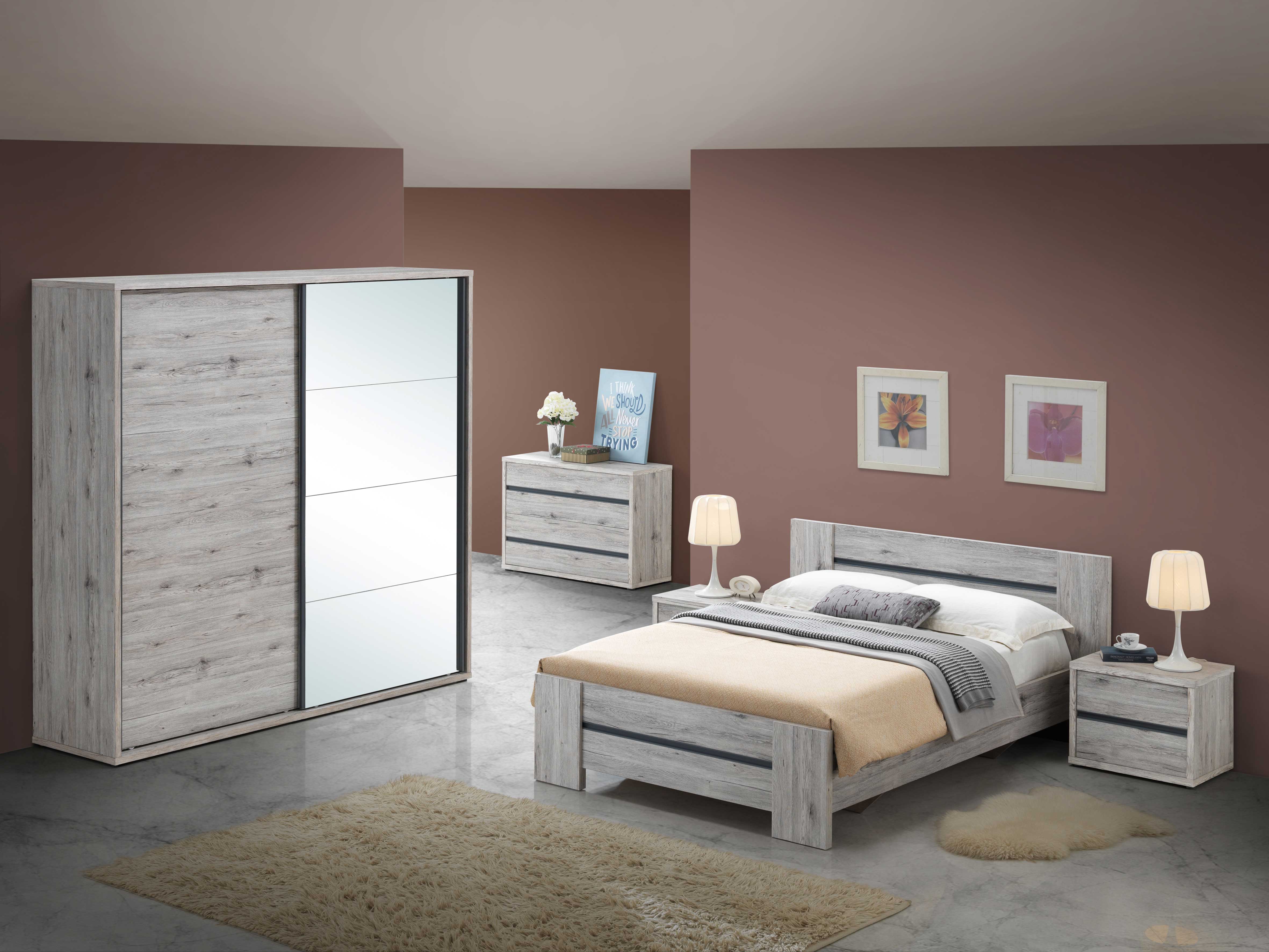 Table de chevet Forever 1 tiroir - gris - Image 3