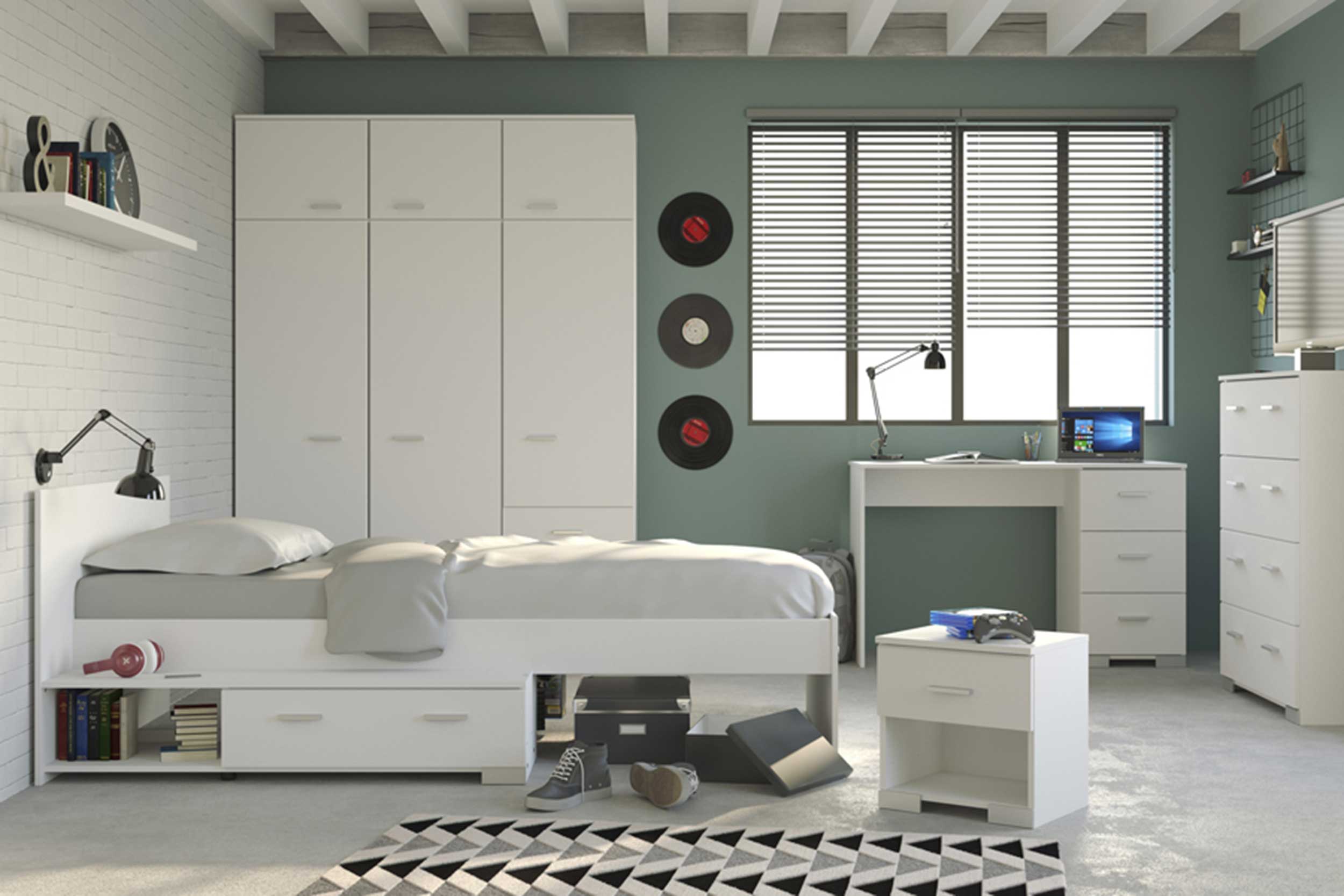 Table de chevet Gemma 1 tiroir - blanc - Image 3