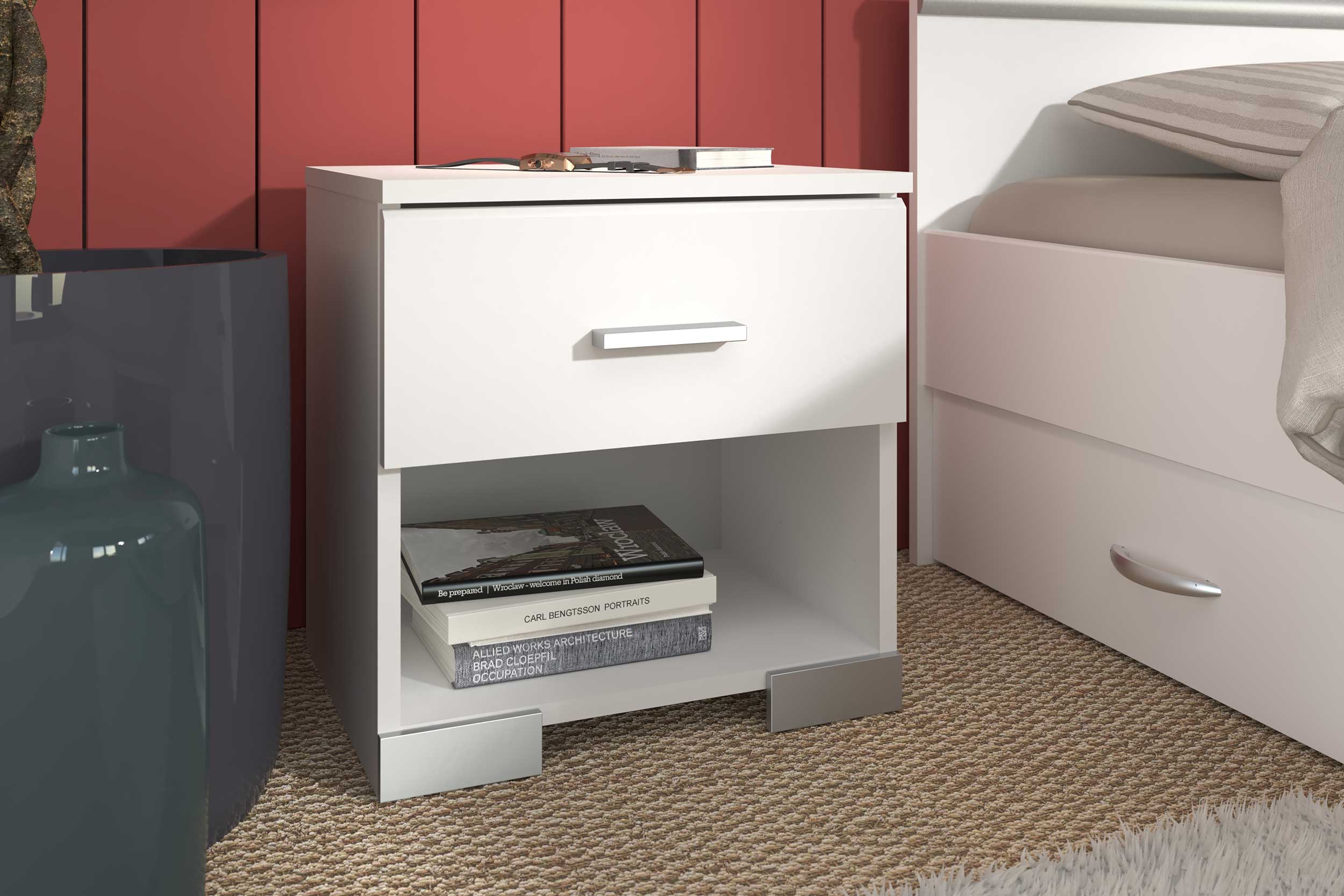 Table de chevet Gemma 1 tiroir - blanc - Image 6