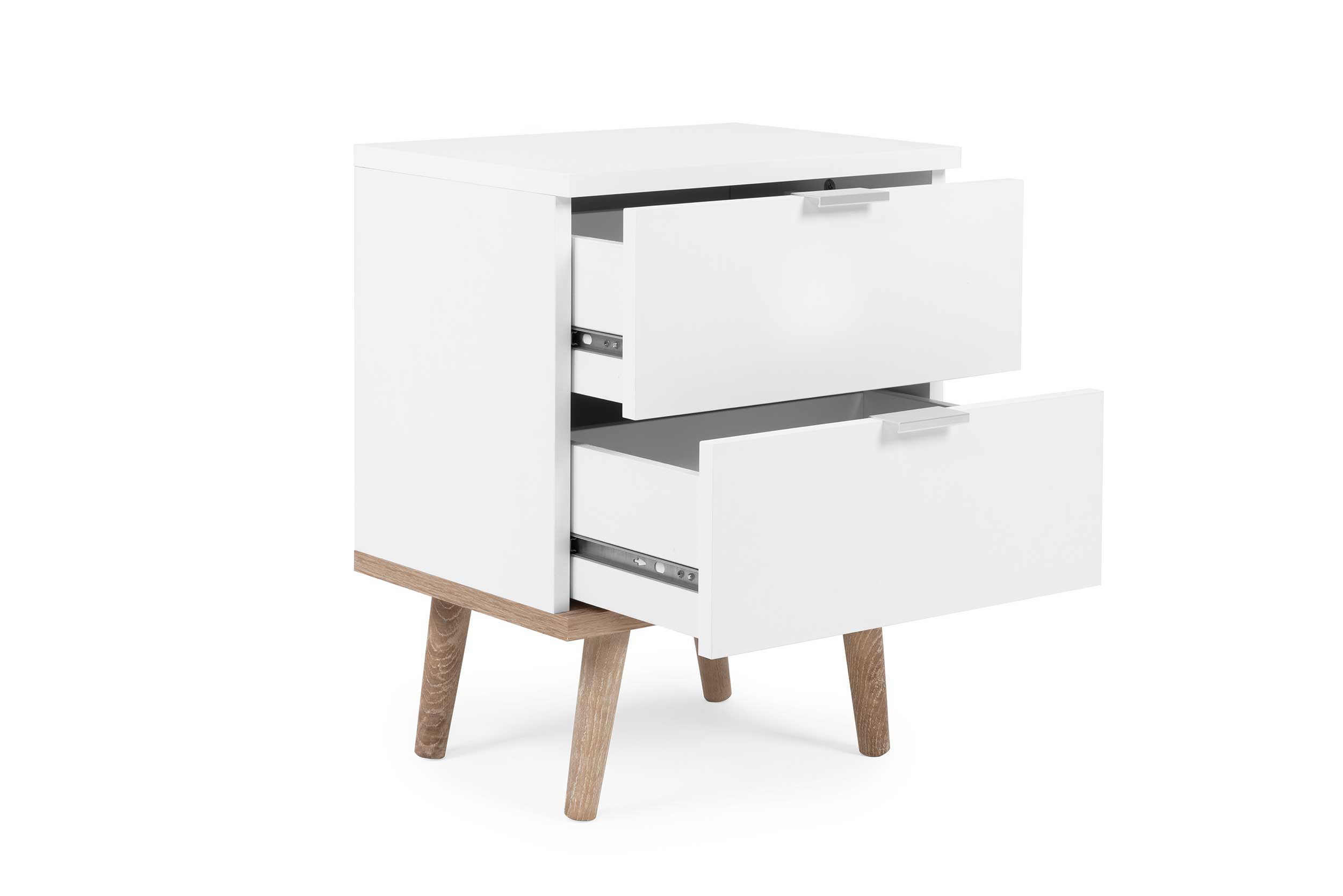 Table de chevet Göteborg 40cm 2 tiroirs - blanc - Image 6