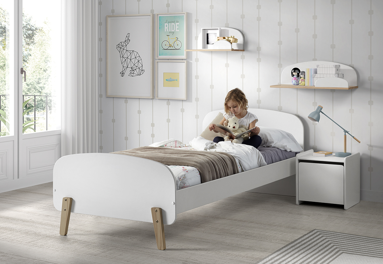 Table de chevet Kiddy avec espace de rangement - blanc - Image 8