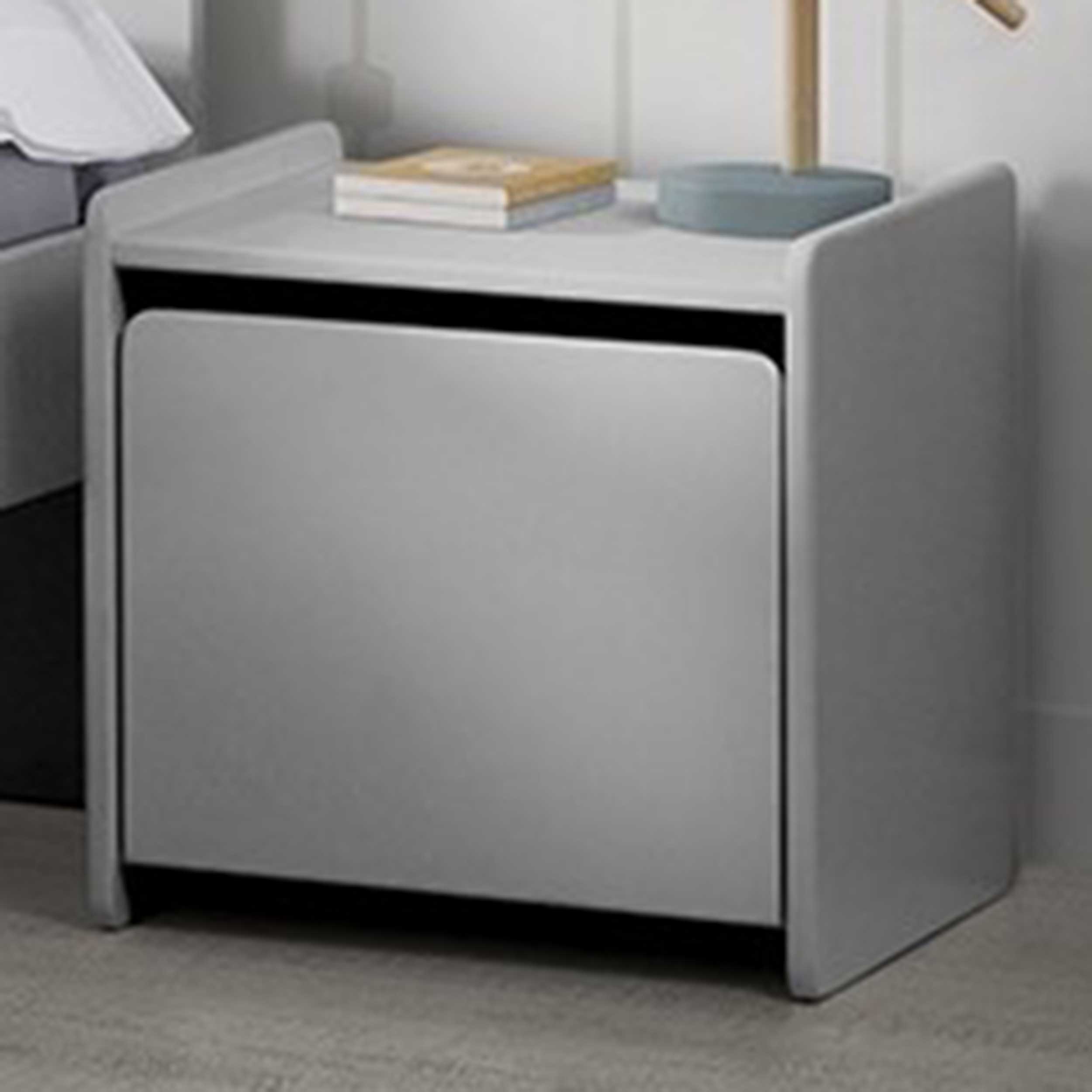 Table de chevet Kiddy avec espace de rangement - gris clair