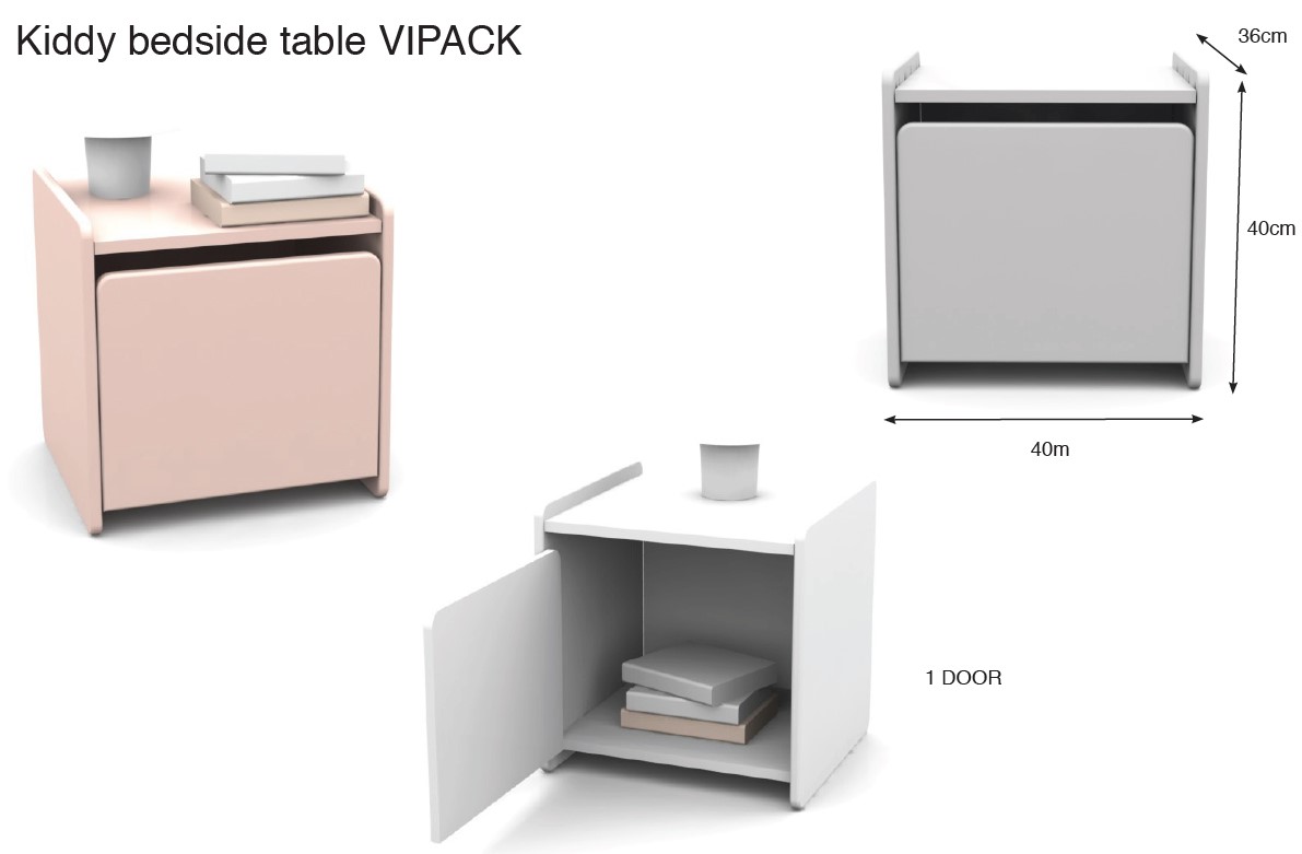 Table de chevet Kiddy avec espace de rangement - menthe - Image 2