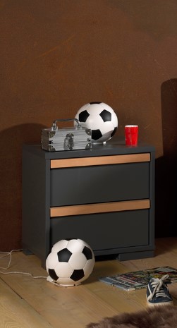 Table de chevet London 2 tiroirs - anthracite - Image 7