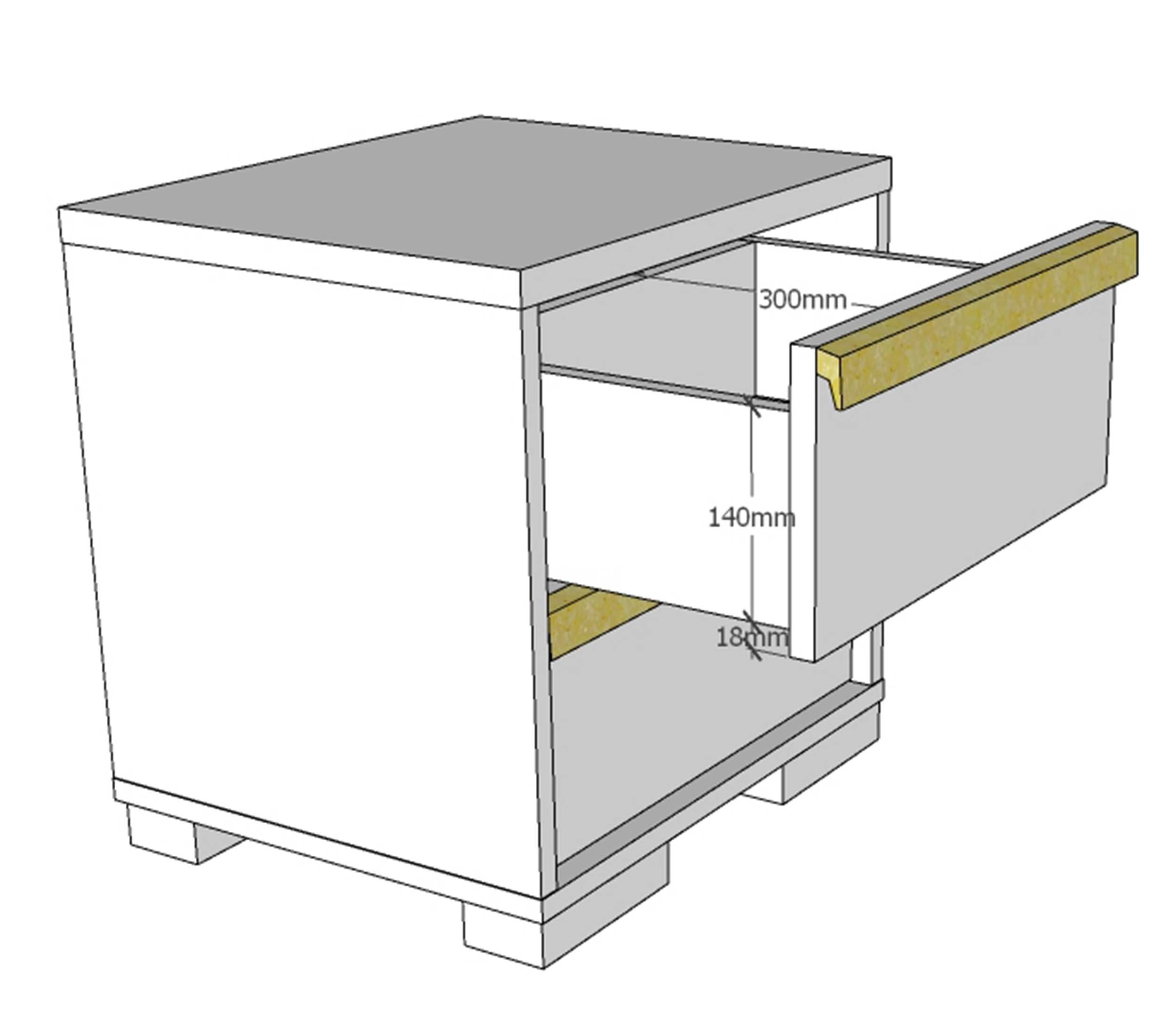 Table de chevet London 2 tiroirs - blanc - Image 4