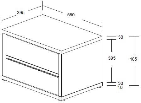 Table de chevet Maud avec 2 tiroirs - chêne gris - Image 2