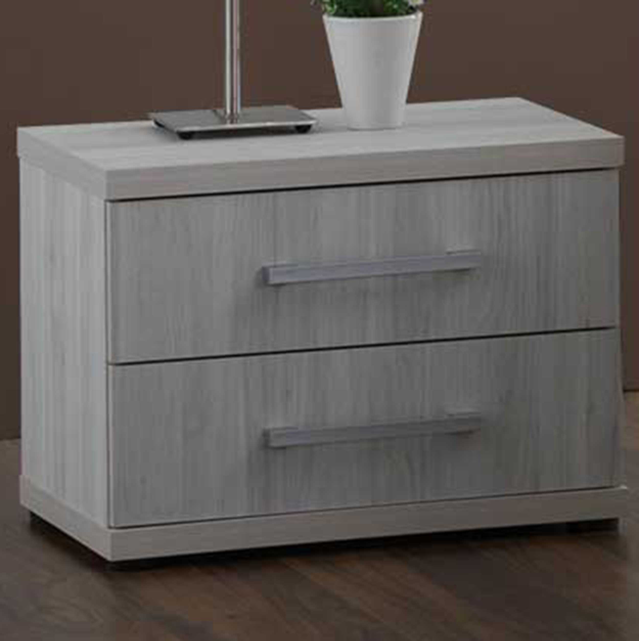 Table de chevet Maud avec 2 tiroirs - chêne gris