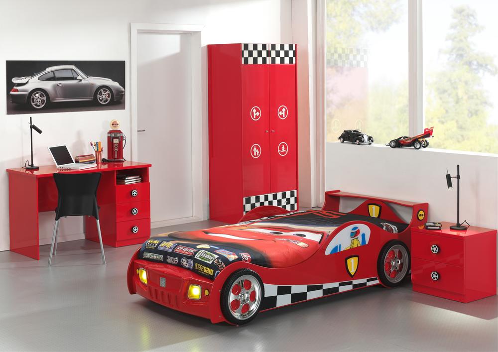 Table de chevet Monza avec deux tiroirs - rouge - Image 5