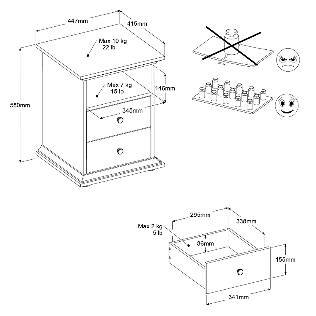 Table de chevet Morgane campagne - gris - Image 11