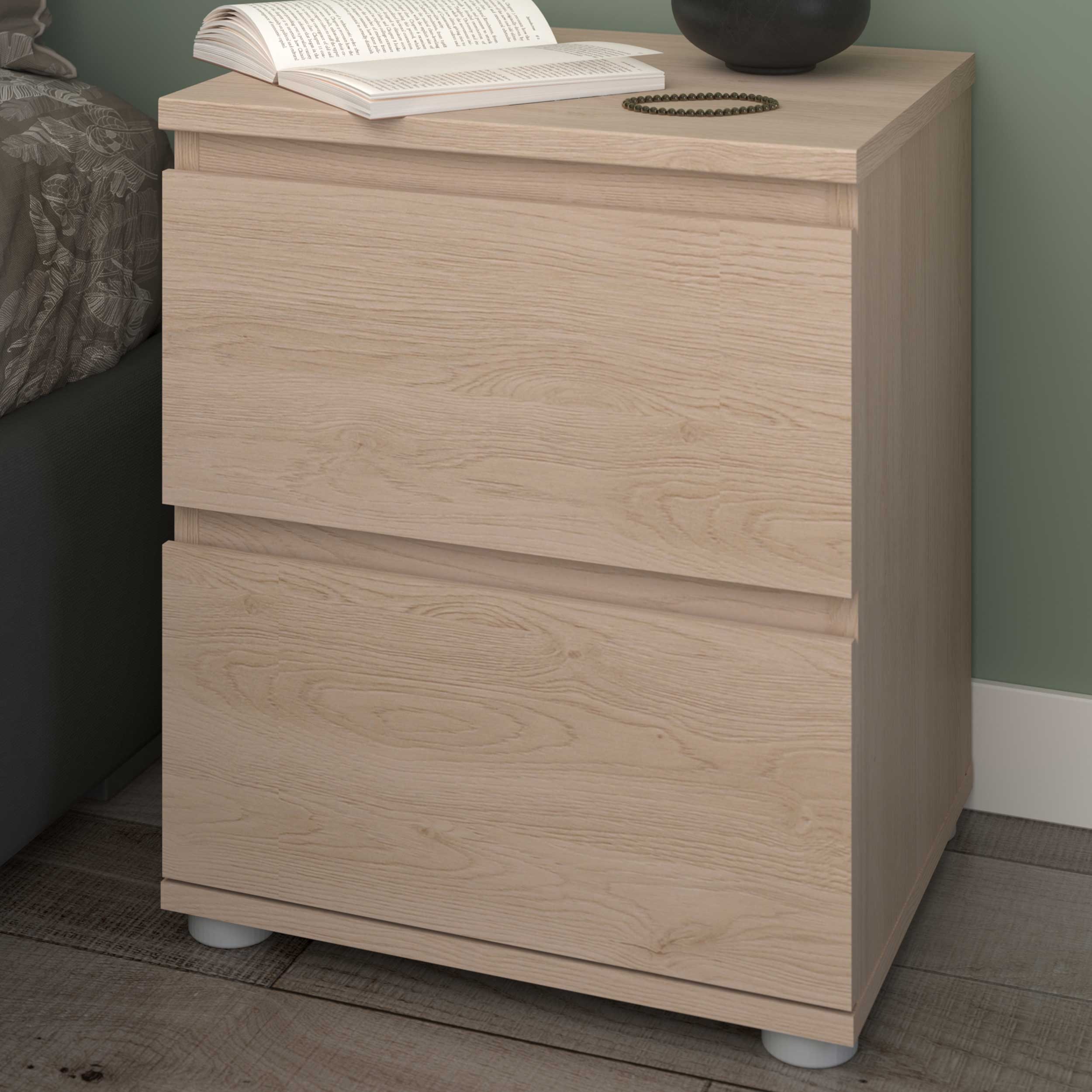 Table de chevet Nux 2 tiroirs - chêne