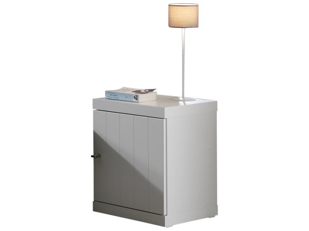 Table de chevet Robin avec porte - blanc - Image 2