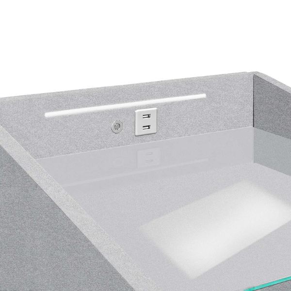 Table de nuit Bronco avec éclairage & porte USB - gris - Image 2