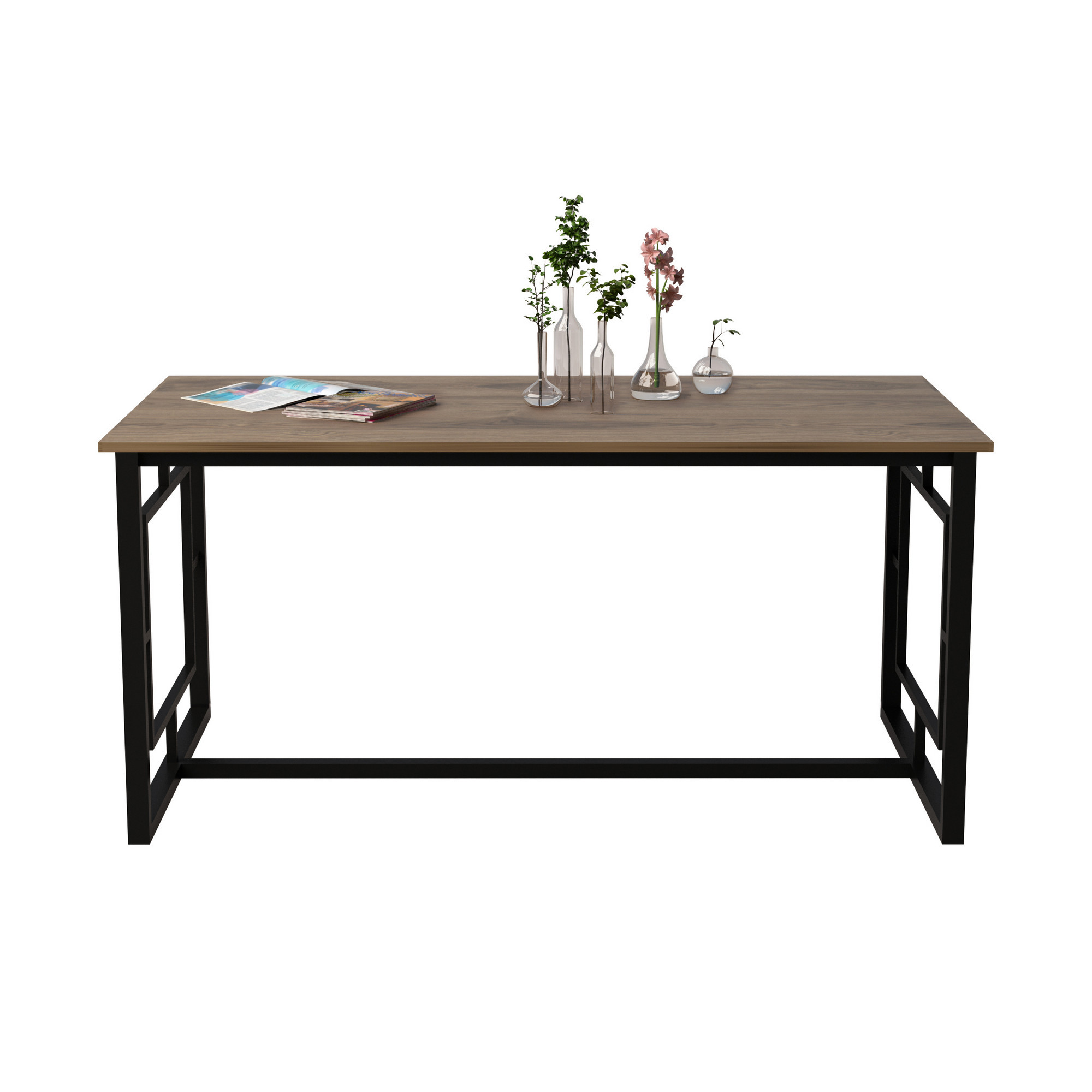 Table de salle à manger élégante en noyer noir | polyvalente | 100 % mélaminée | 18 mm d'épaisseur - Image 5