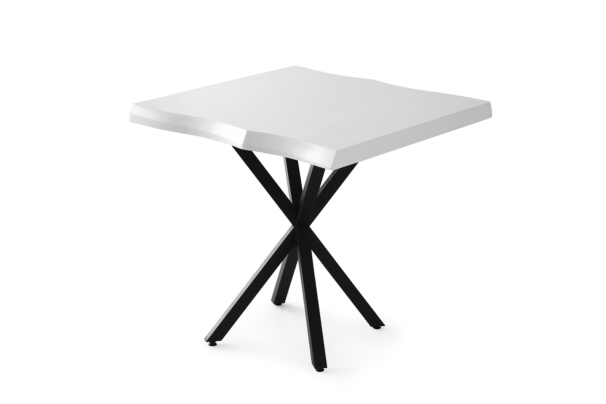 Table de salle à manger en mélaminé blanc avec pieds en métal - Image 3