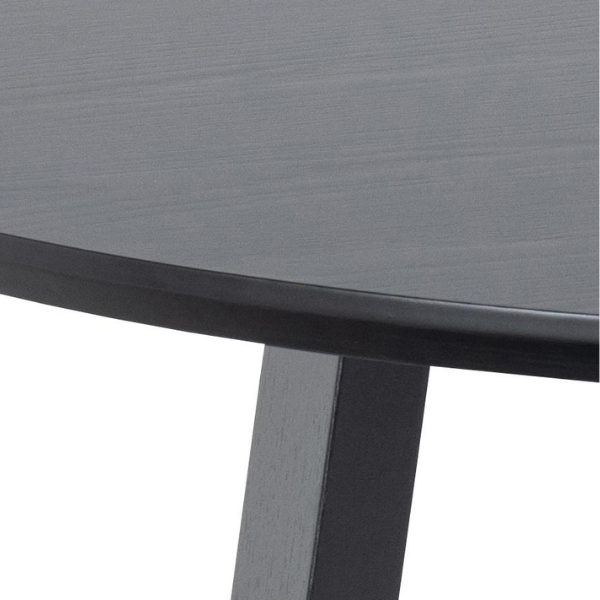 Table de salle à manger Malika Ø120 cm - placage de chêne laqué noir - Image 6