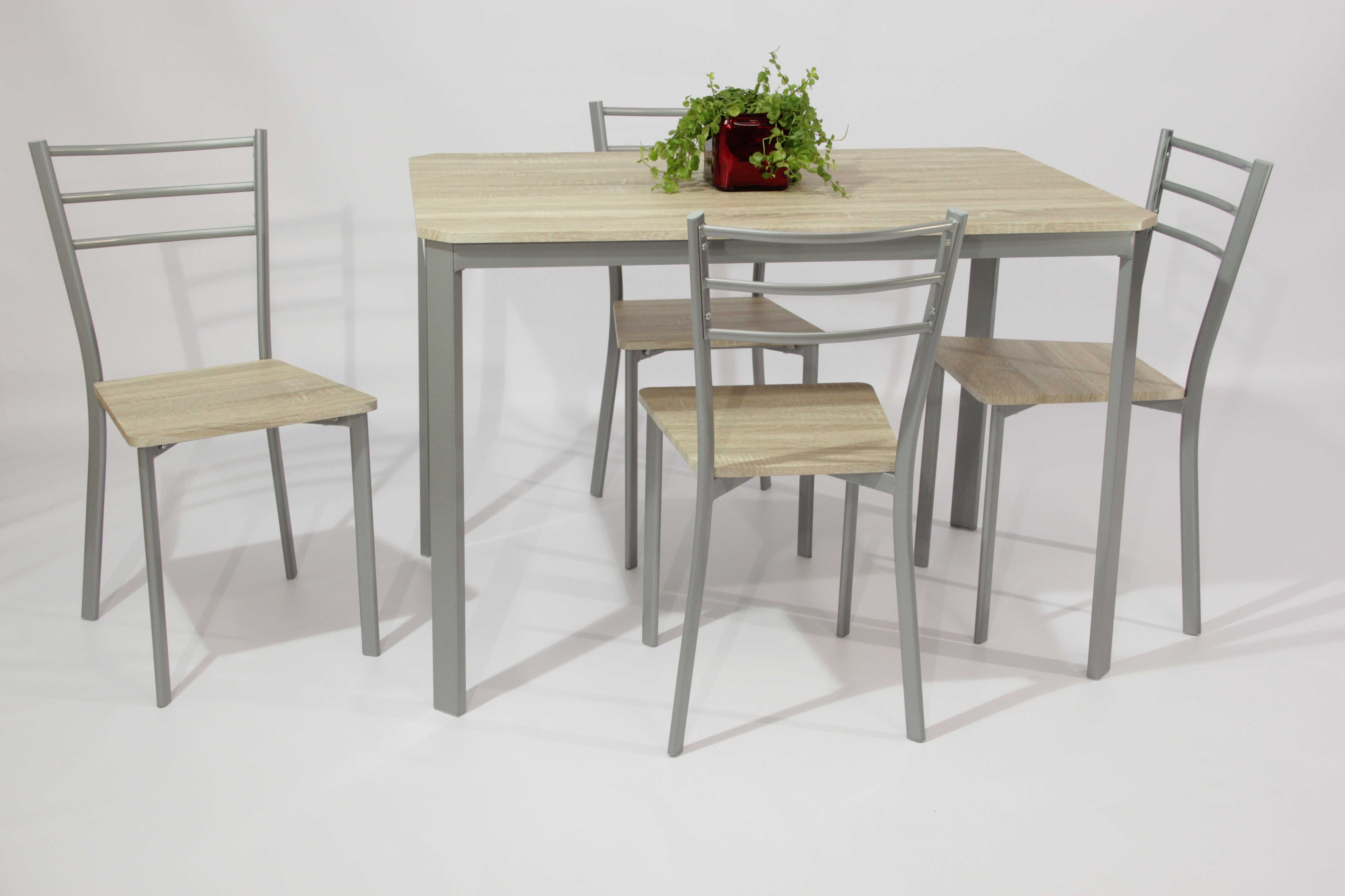 Table et chaises Arena, 4 chaises - décor chêne - Image 2