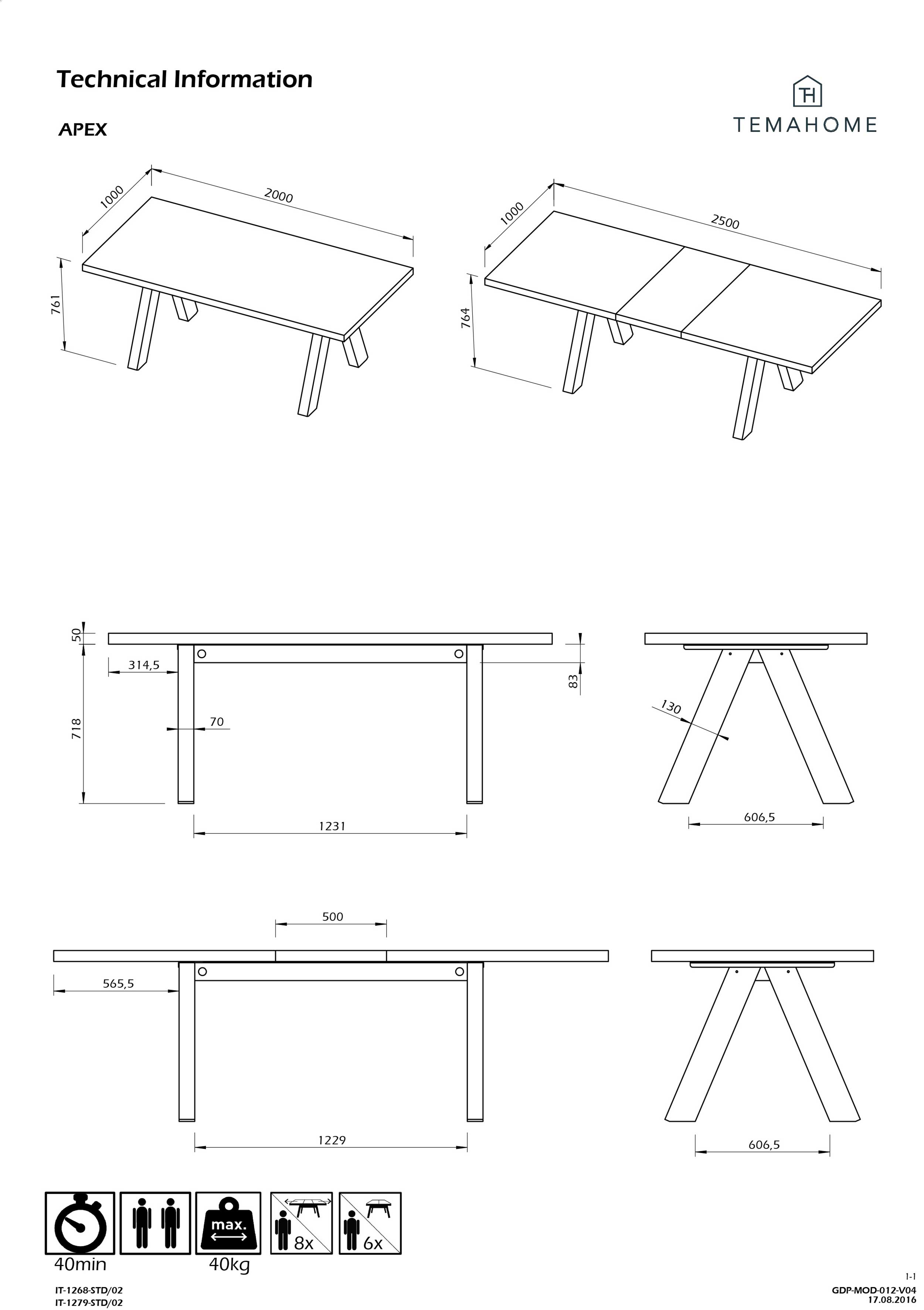 Table extensible Alex - 6 à 8 personnes - aspect béton - Image 5