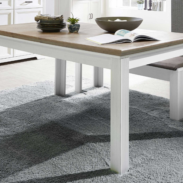 Table extensible Samine 90x160/220 - blanc/chêne - Image 2