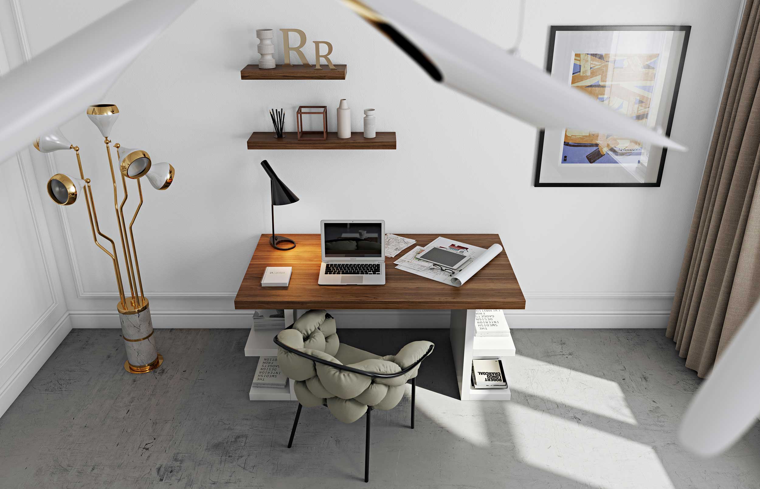 Tablette murale Balda 90cm - noyer - Image 5