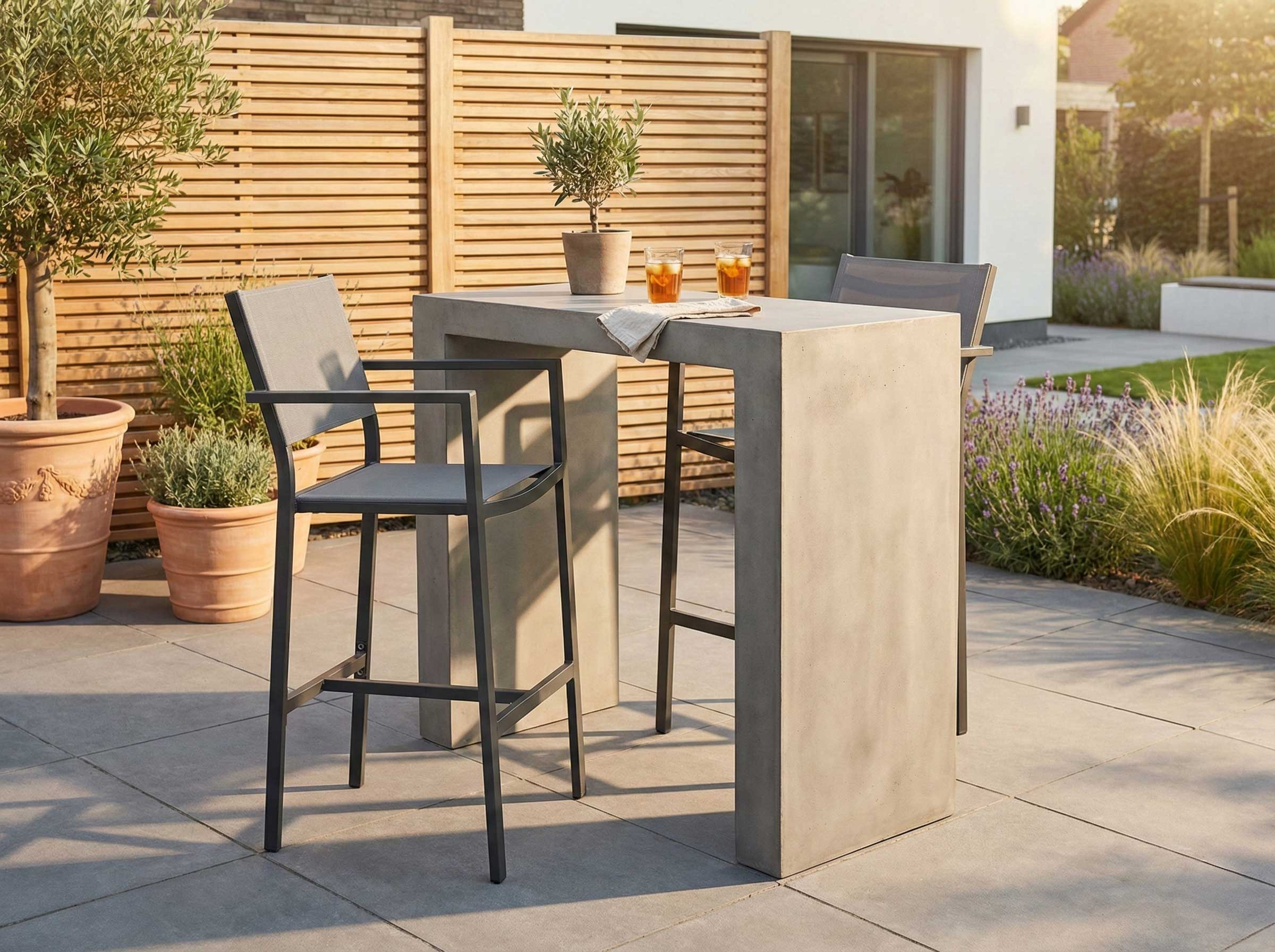 Tabouret de bar Arianne aluminium et textilène - anthracite/gris argenté - Image 2