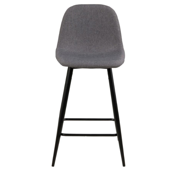 Tabouret de bar en tissu Wilhelm, H:65cm - gris clair/noir - Image 5