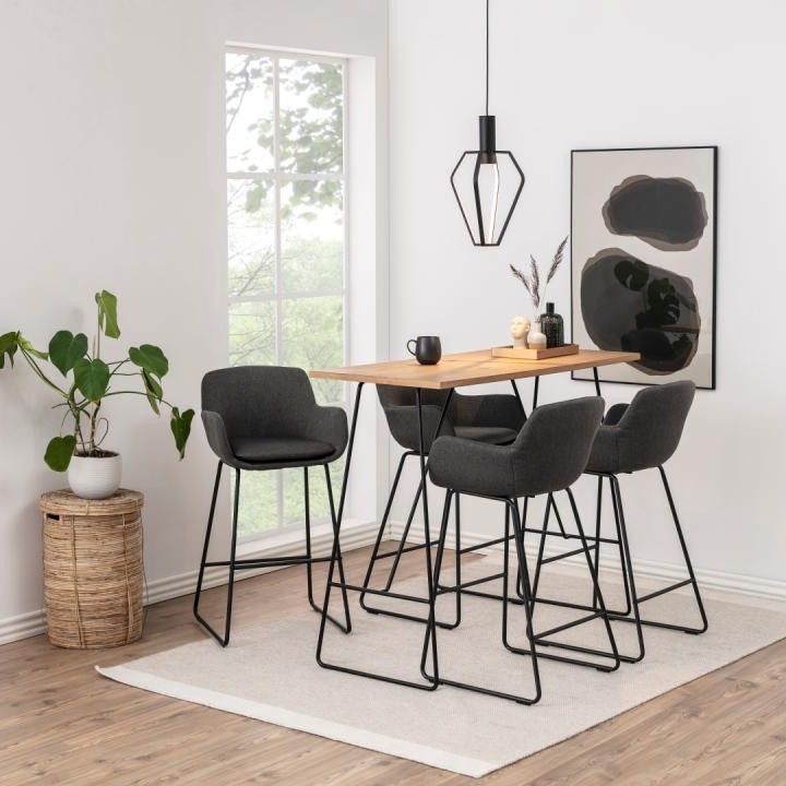 Tabouret de bar Lei - gris foncé/noir - Image 1