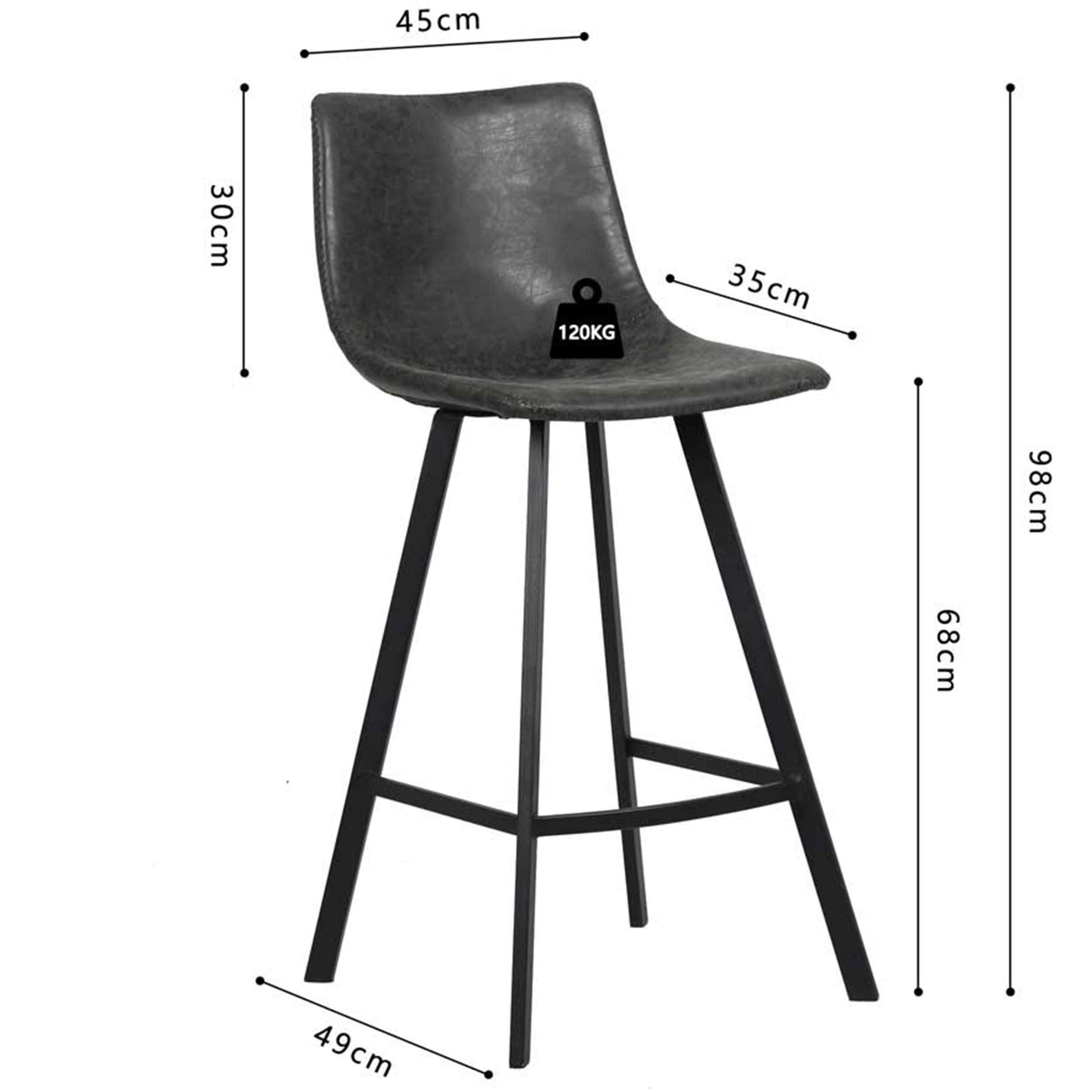 Tabouret de bar Ozan 68cm - noir - Image 3