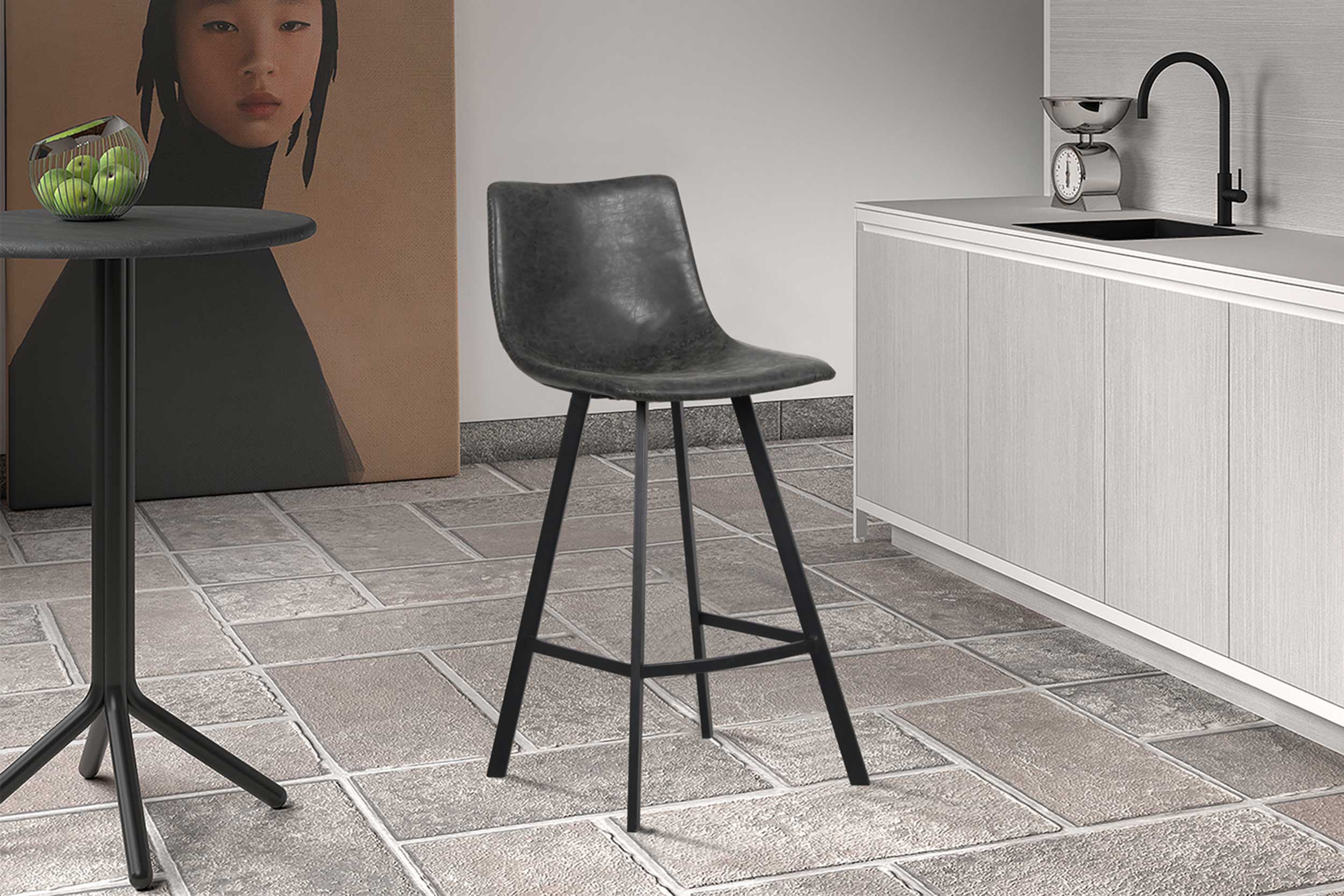 Tabouret de bar Ozan 68cm - noir - Image 8